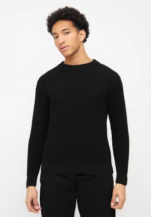 Organic Cotton Knit Sweater CARLOS - Black Givn Berlin
