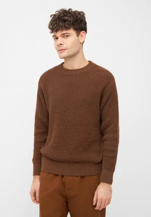 Organic Cotton Knit Sweater CARLOS - Chestnut Brown Givn Berlin