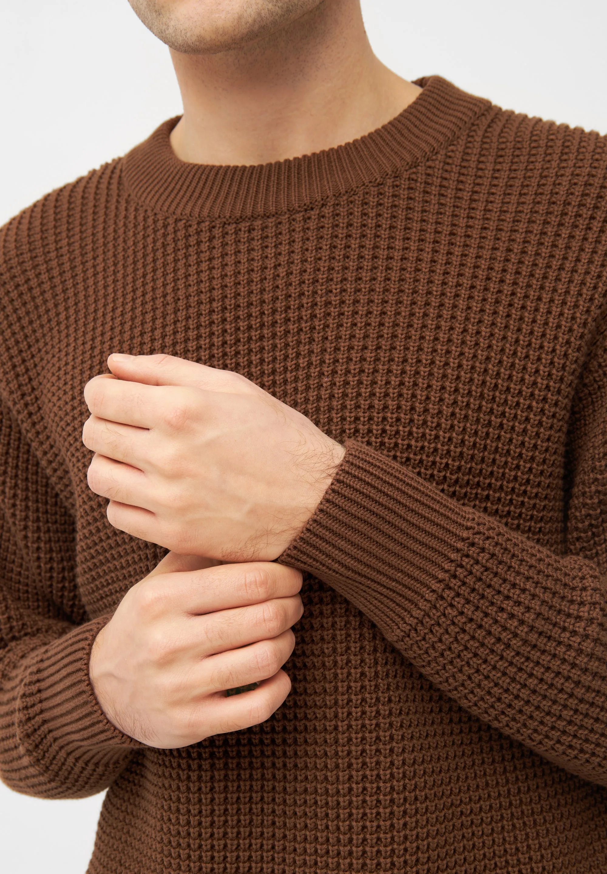 Organic Cotton Knit Sweater CARLOS - Chestnut Brown Givn Berlin