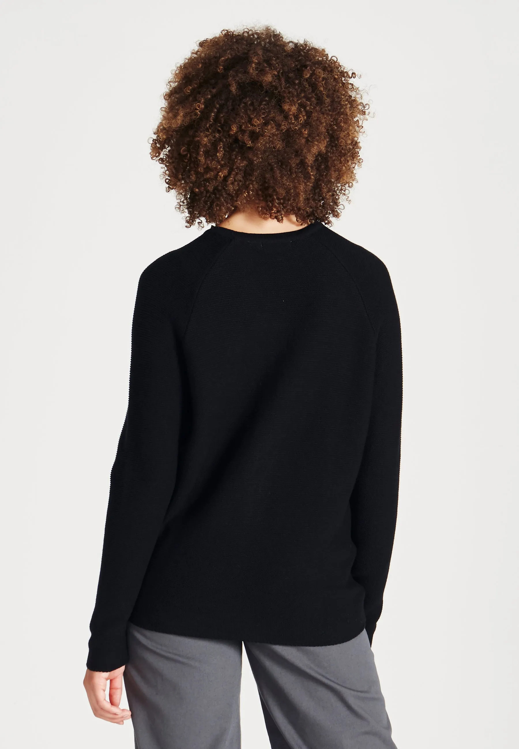 Organic Cotton Knit Sweater CHELSEA - Black Givn Berlin