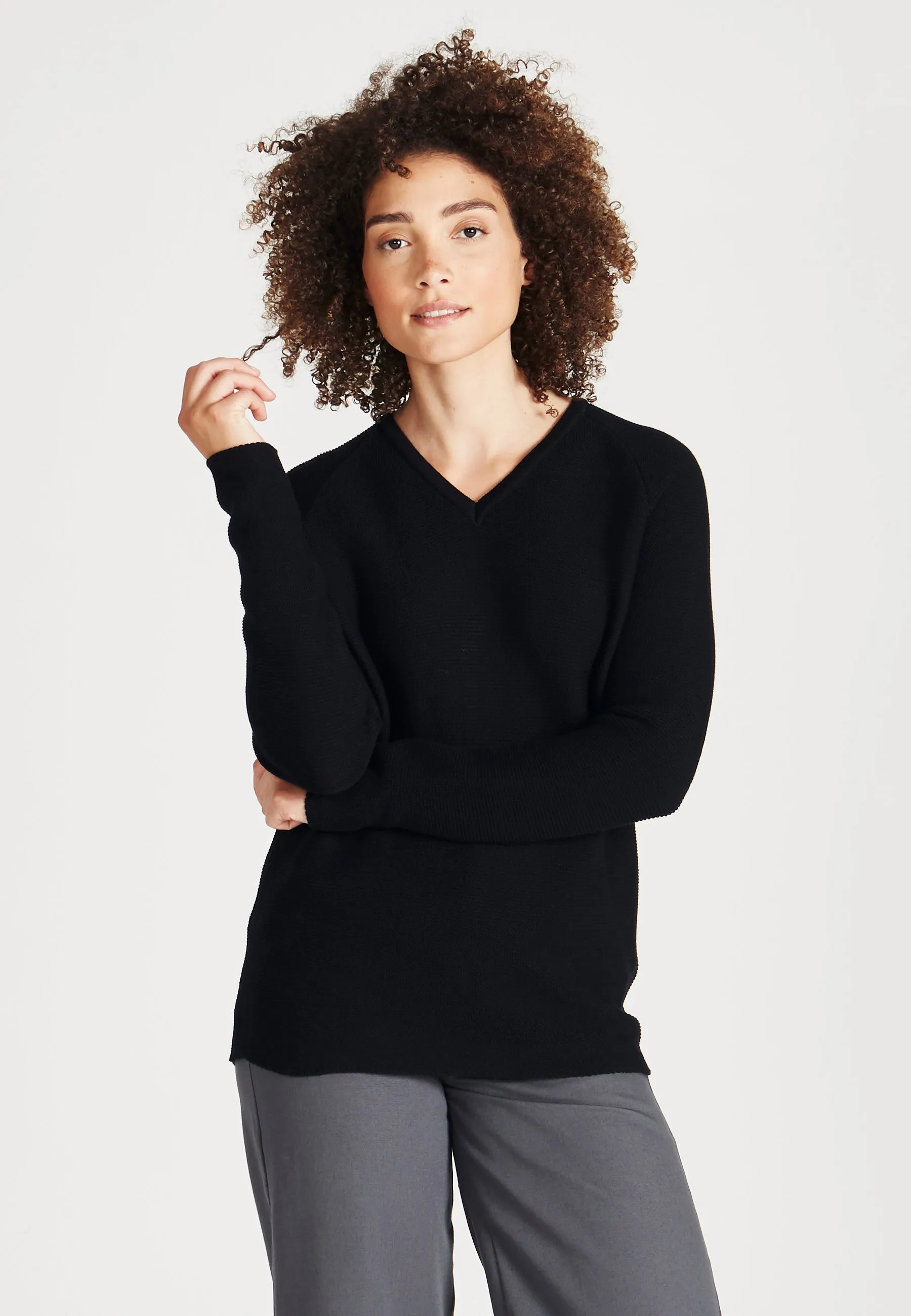 Organic Cotton Knit Sweater CHELSEA - Black Givn Berlin