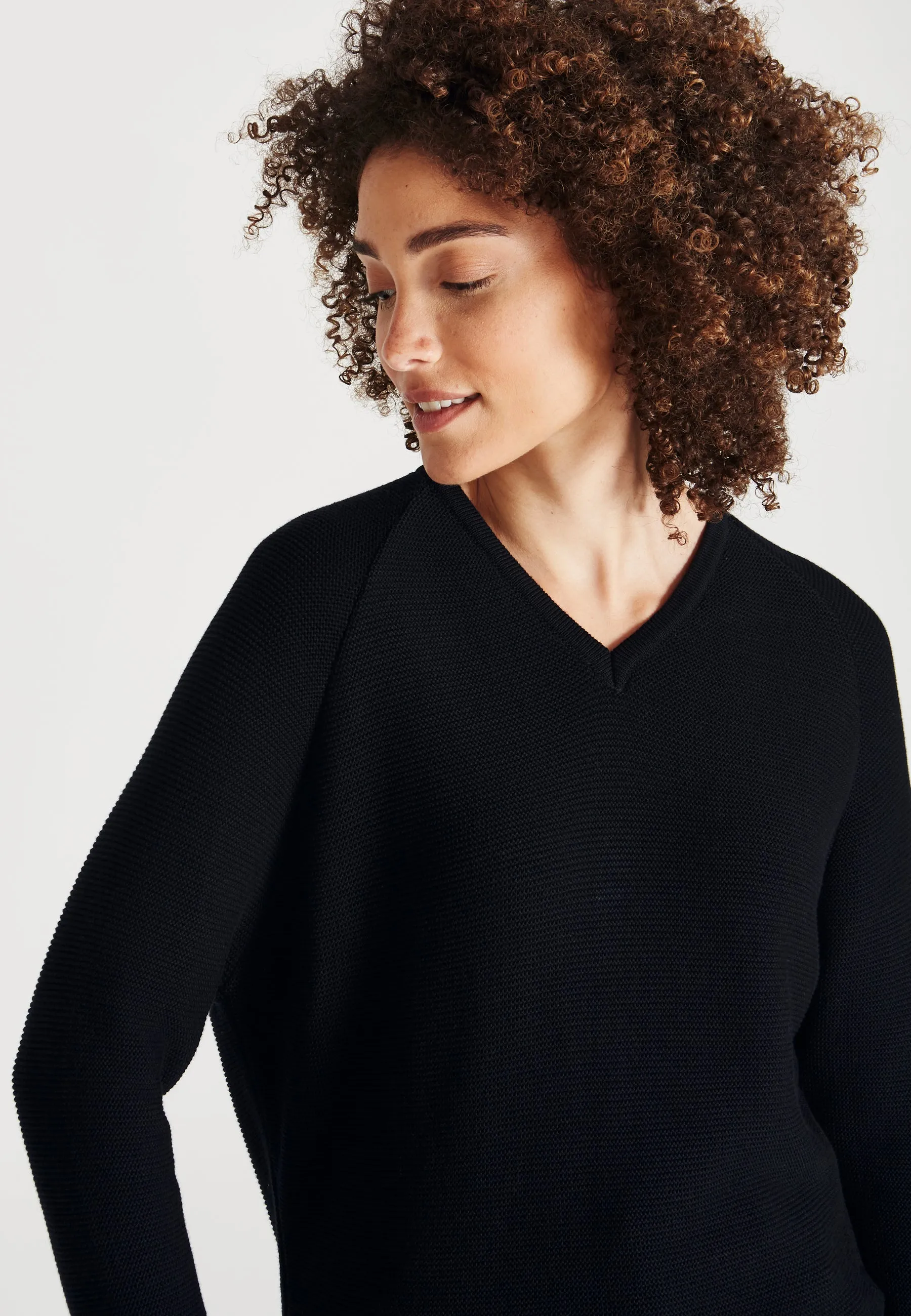 Organic Cotton Knit Sweater CHELSEA - Black Givn Berlin