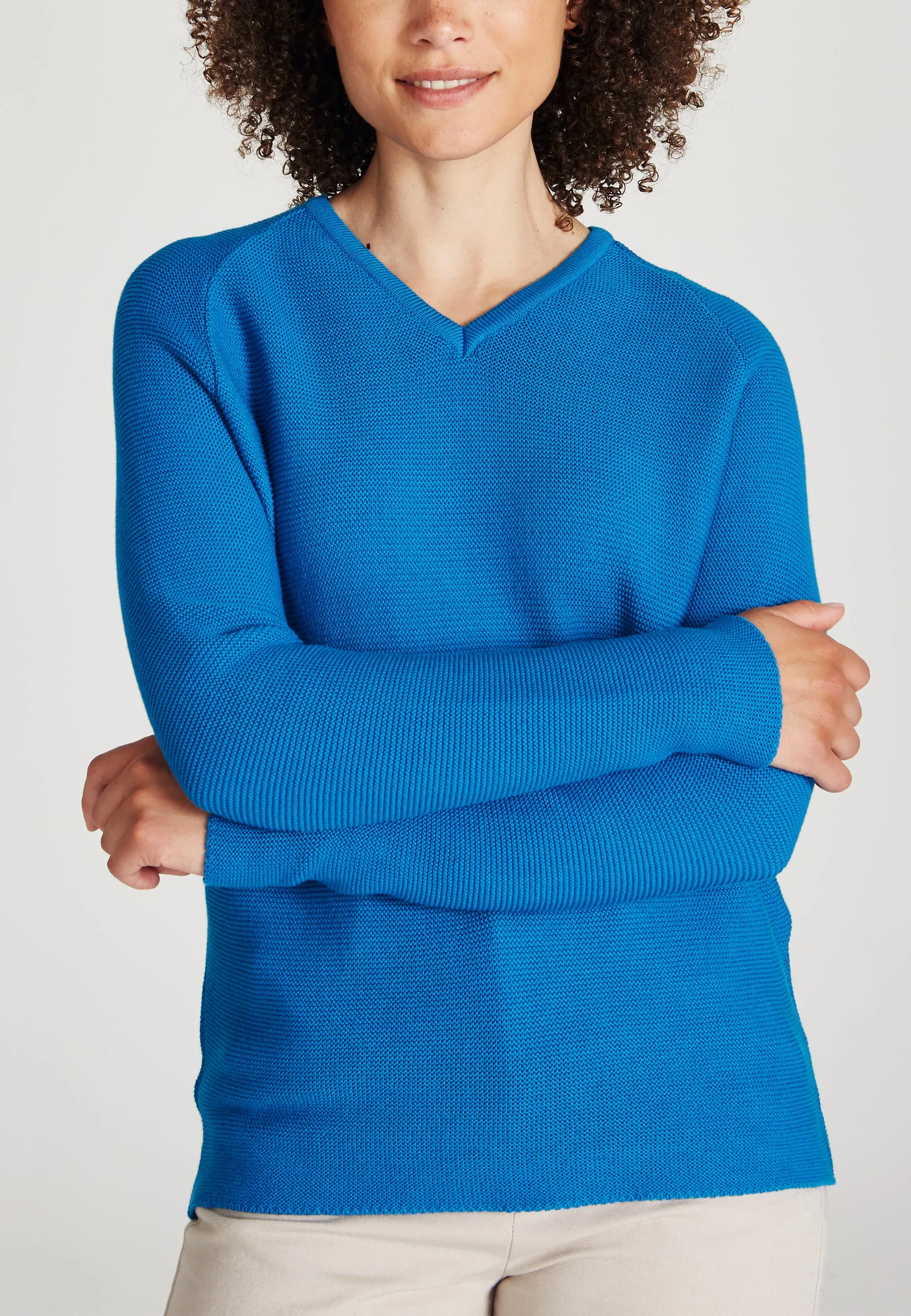 Organic Cotton Knit Sweater CHELSEA - Imperial Blue Givn Berlin