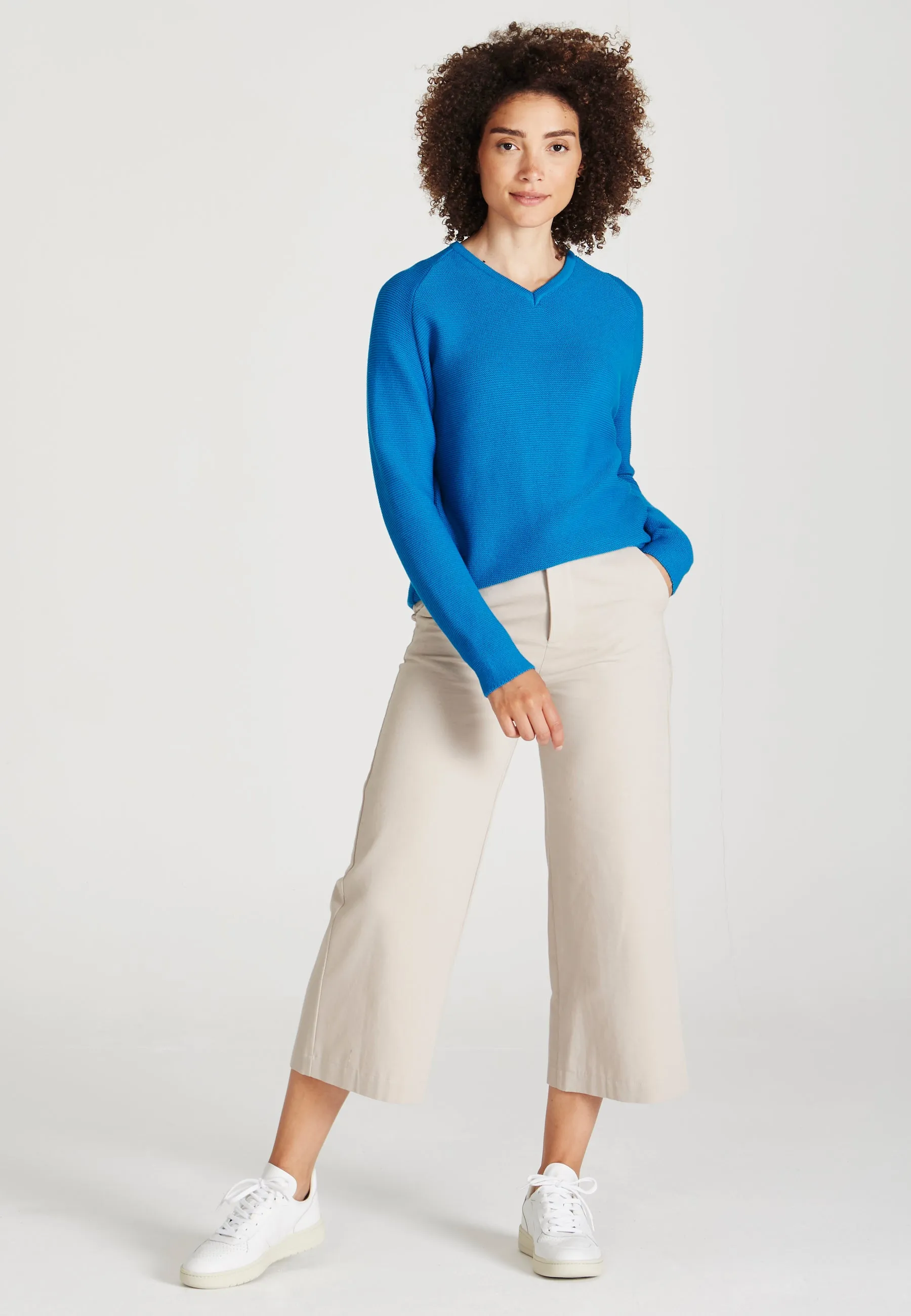 Organic Cotton Knit Sweater CHELSEA - Imperial Blue Givn Berlin