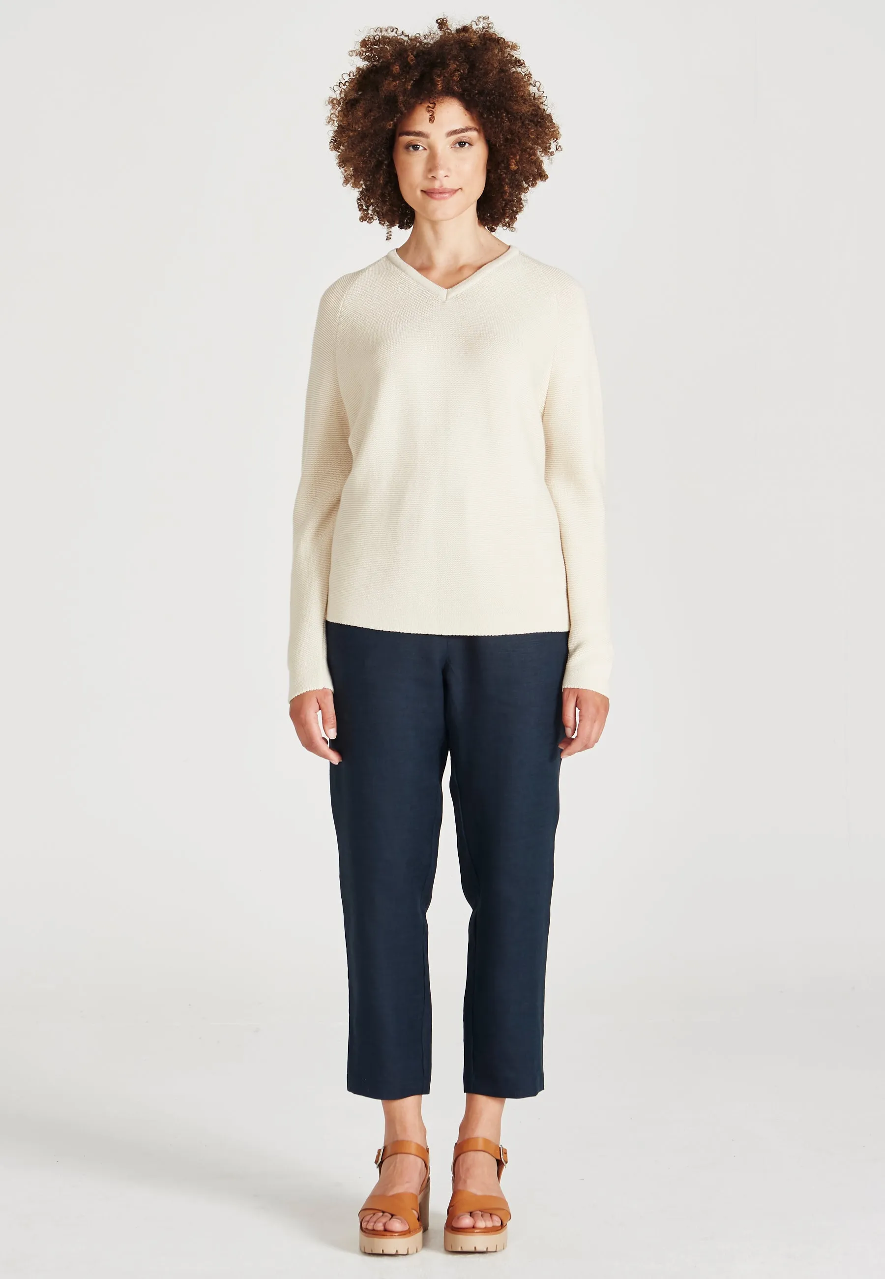 Organic Cotton Knit Sweater CHELSEA - Light Beige Givn Berlin