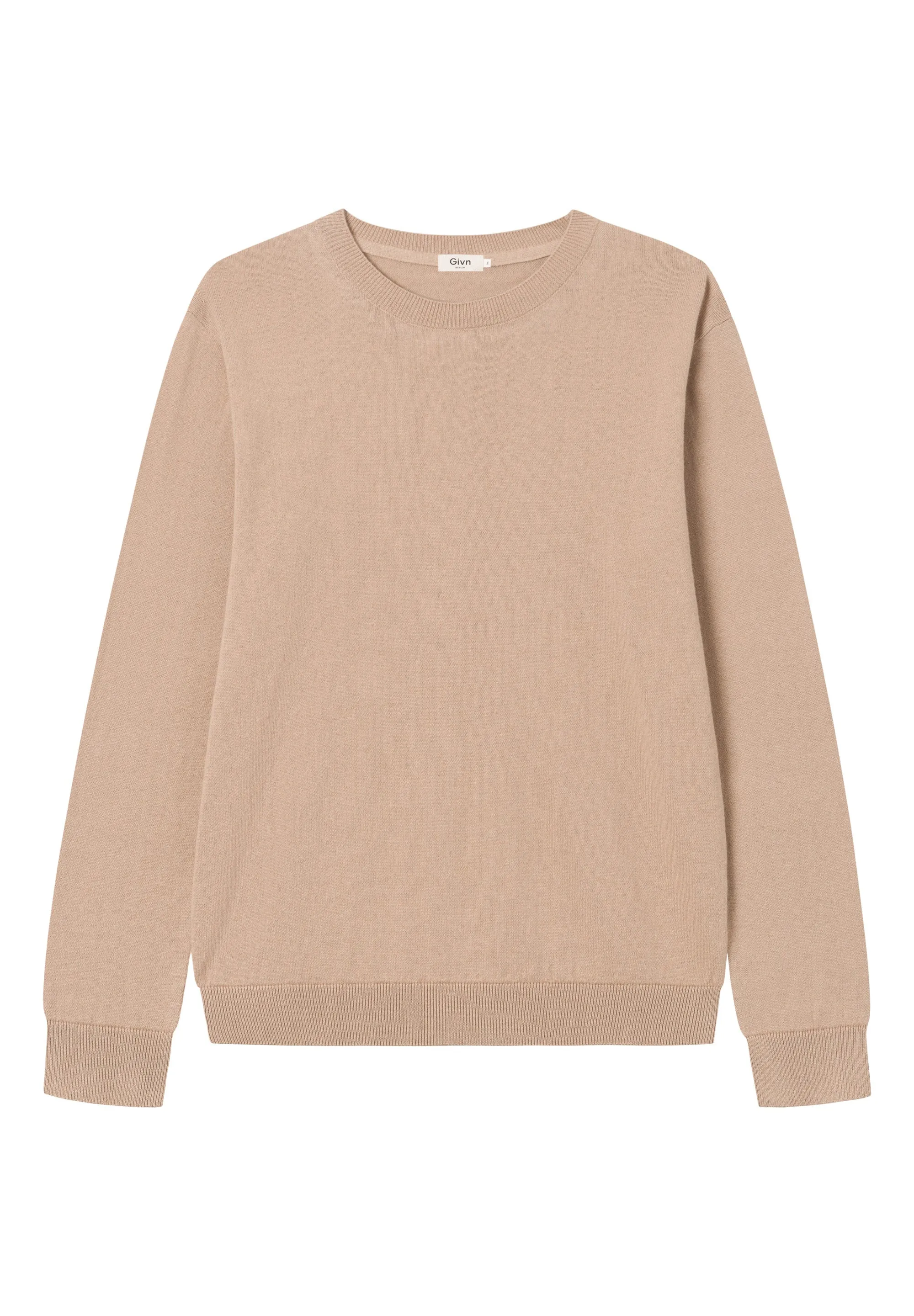 Organic Cotton Knit Sweater EDDIE - Light Brown Givn Berlin