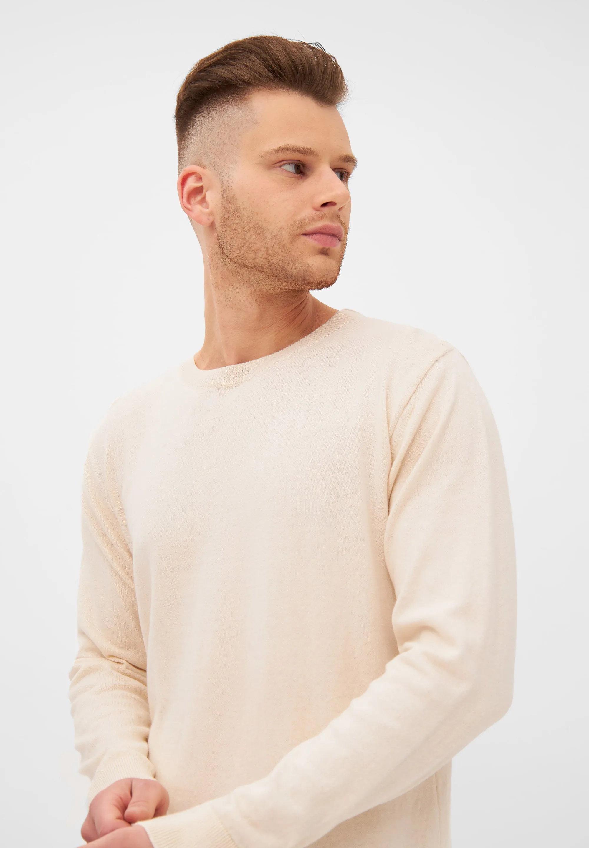 Organic Cotton Knit Sweater EDDIE - Off White Givn Berlin