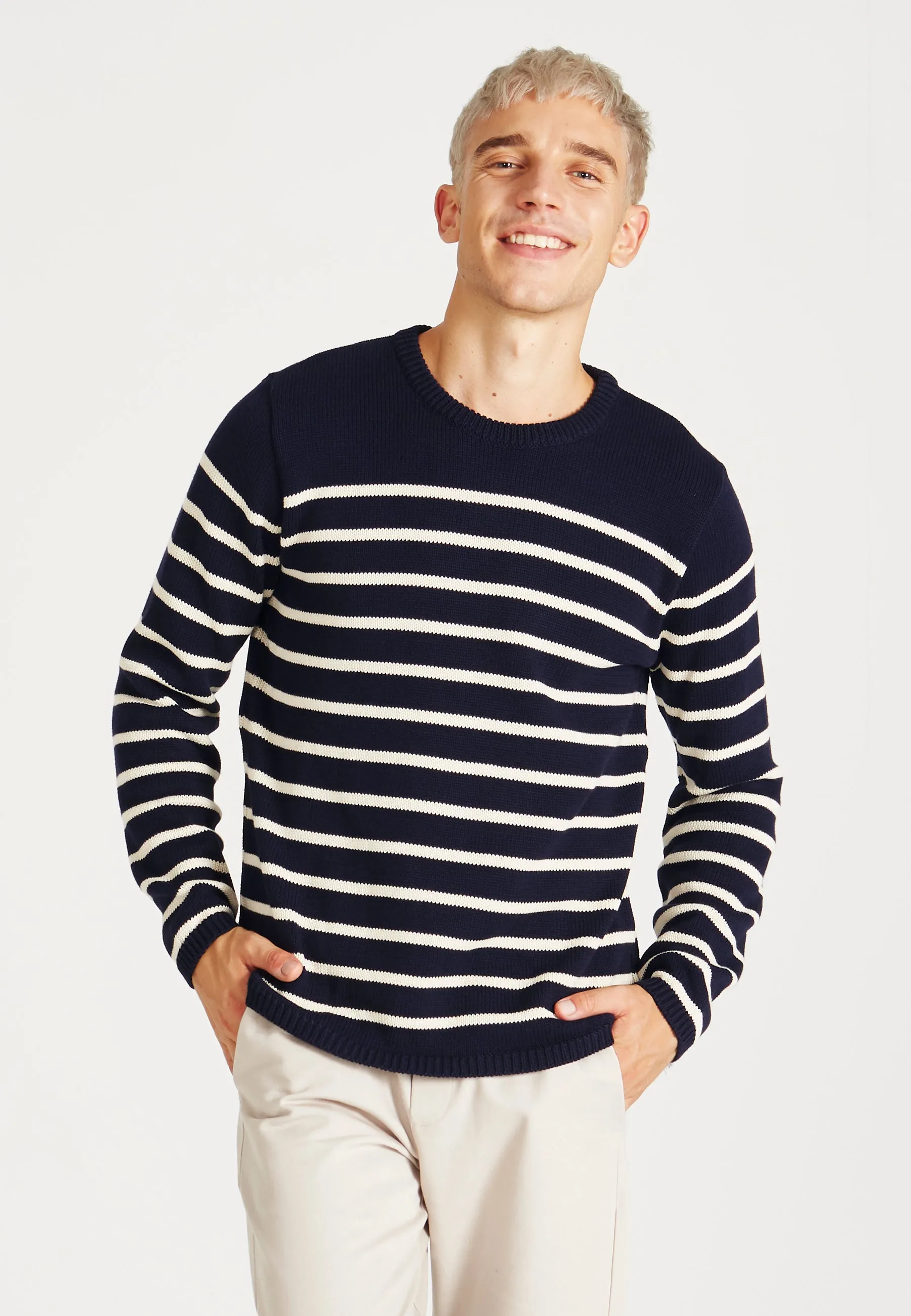 Organic Cotton Knit Sweater ELIJAH - Blue Givn Berlin