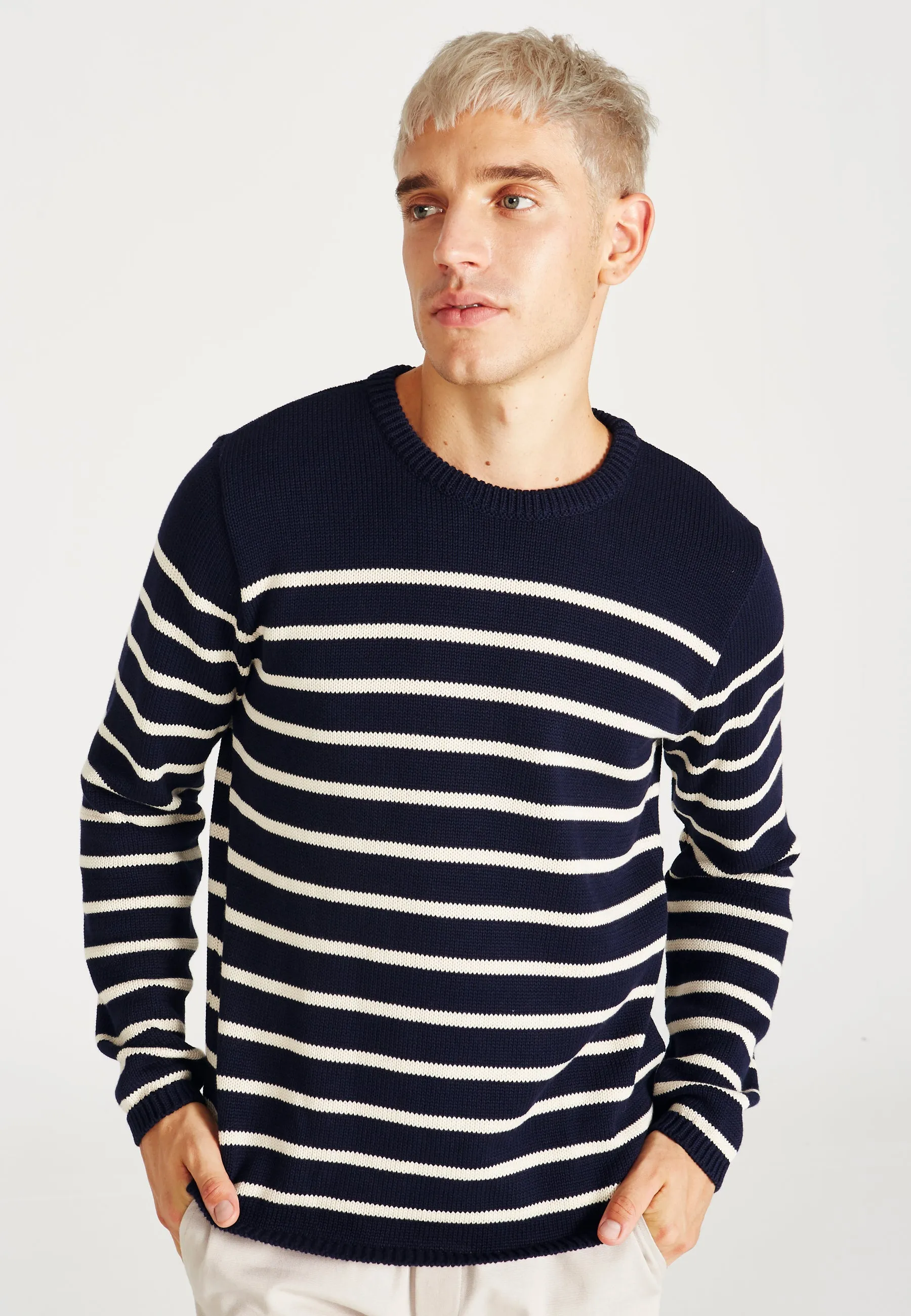 Organic Cotton Knit Sweater ELIJAH - Blue Givn Berlin