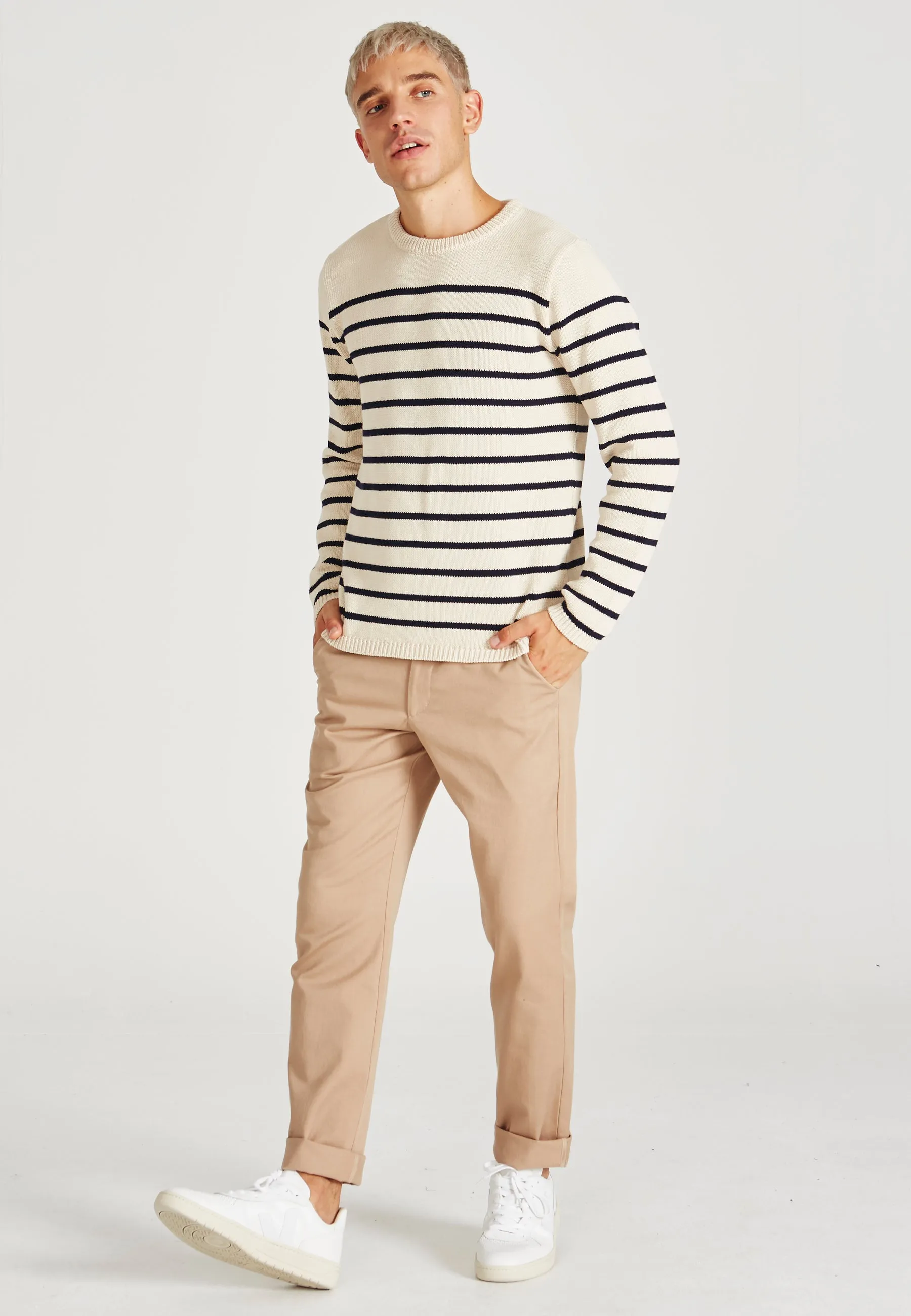 Organic Cotton Knit Sweater ELIJAH - Light Beige Givn Berlin