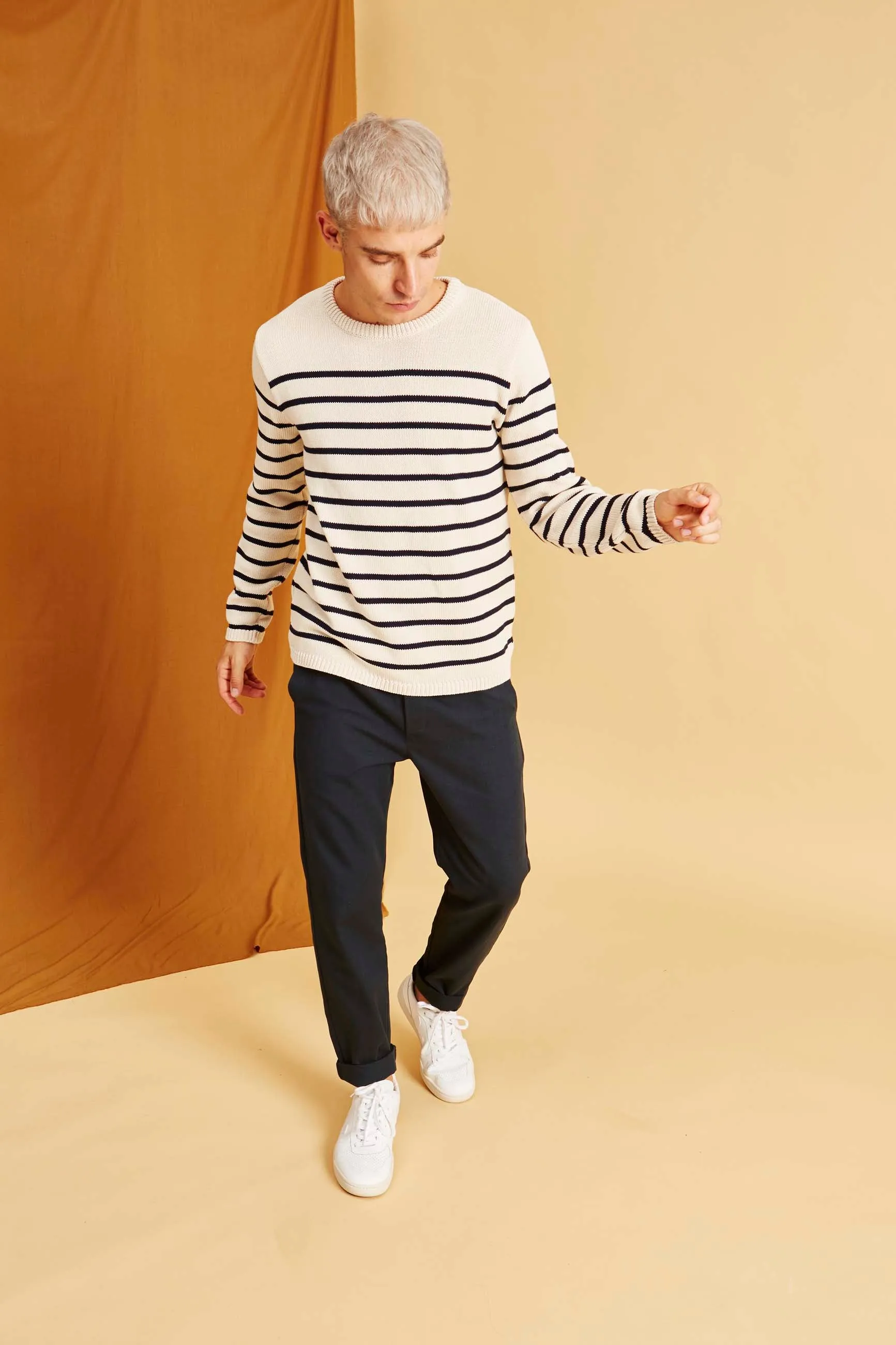 Organic Cotton Knit Sweater ELIJAH - Light Beige Givn Berlin