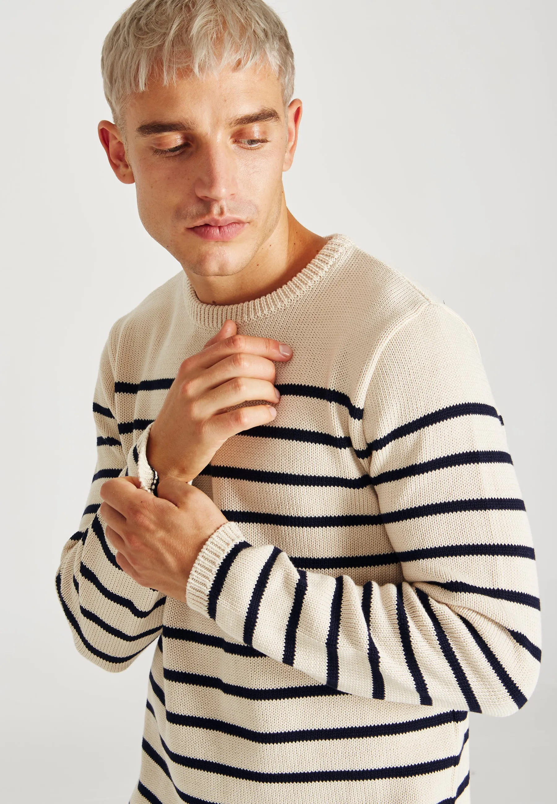 Organic Cotton Knit Sweater ELIJAH - Light Beige Givn Berlin