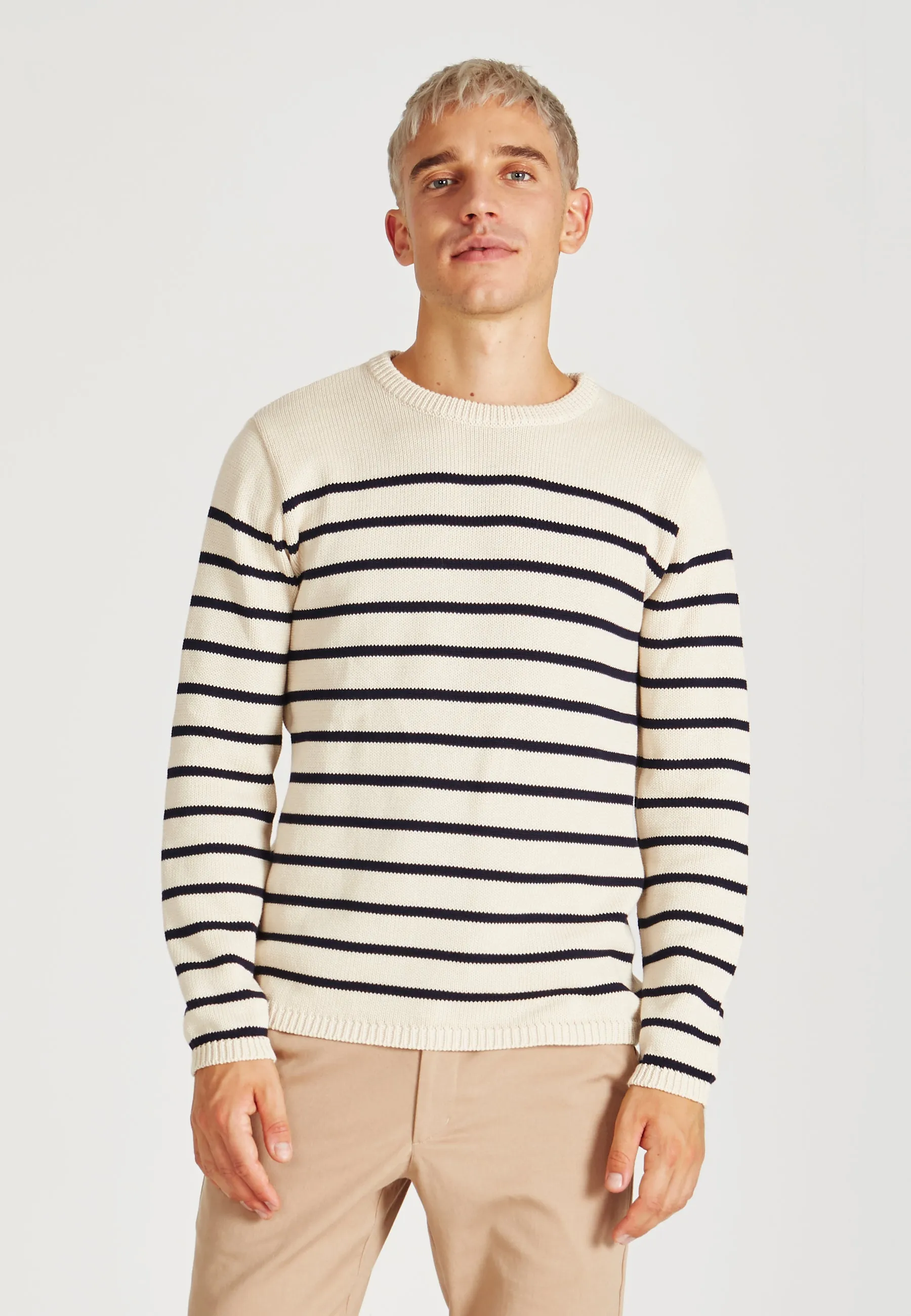 Organic Cotton Knit Sweater ELIJAH - Light Beige Givn Berlin