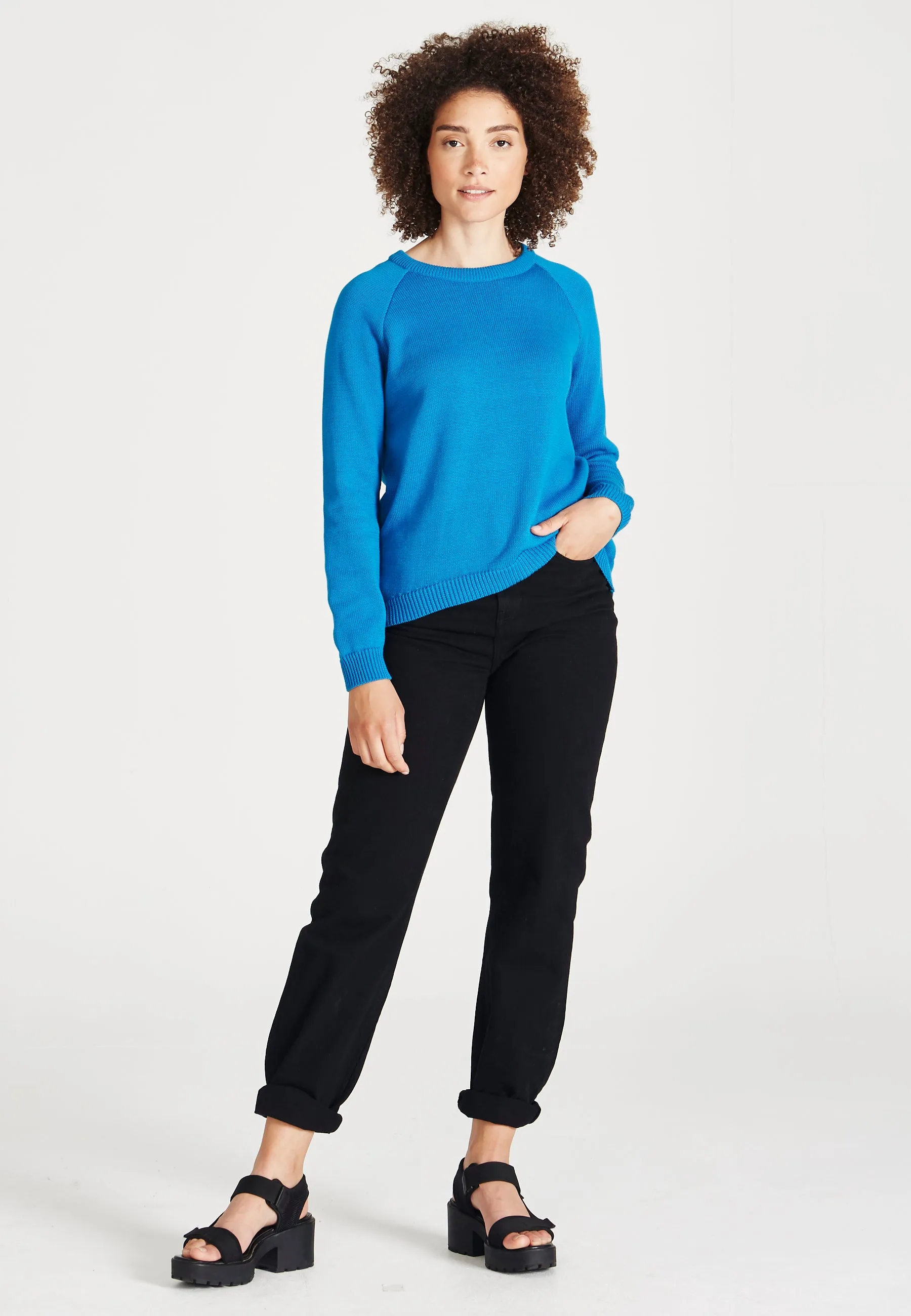 Organic Cotton Knit Sweater ERICA - Imperial Blue Givn Berlin