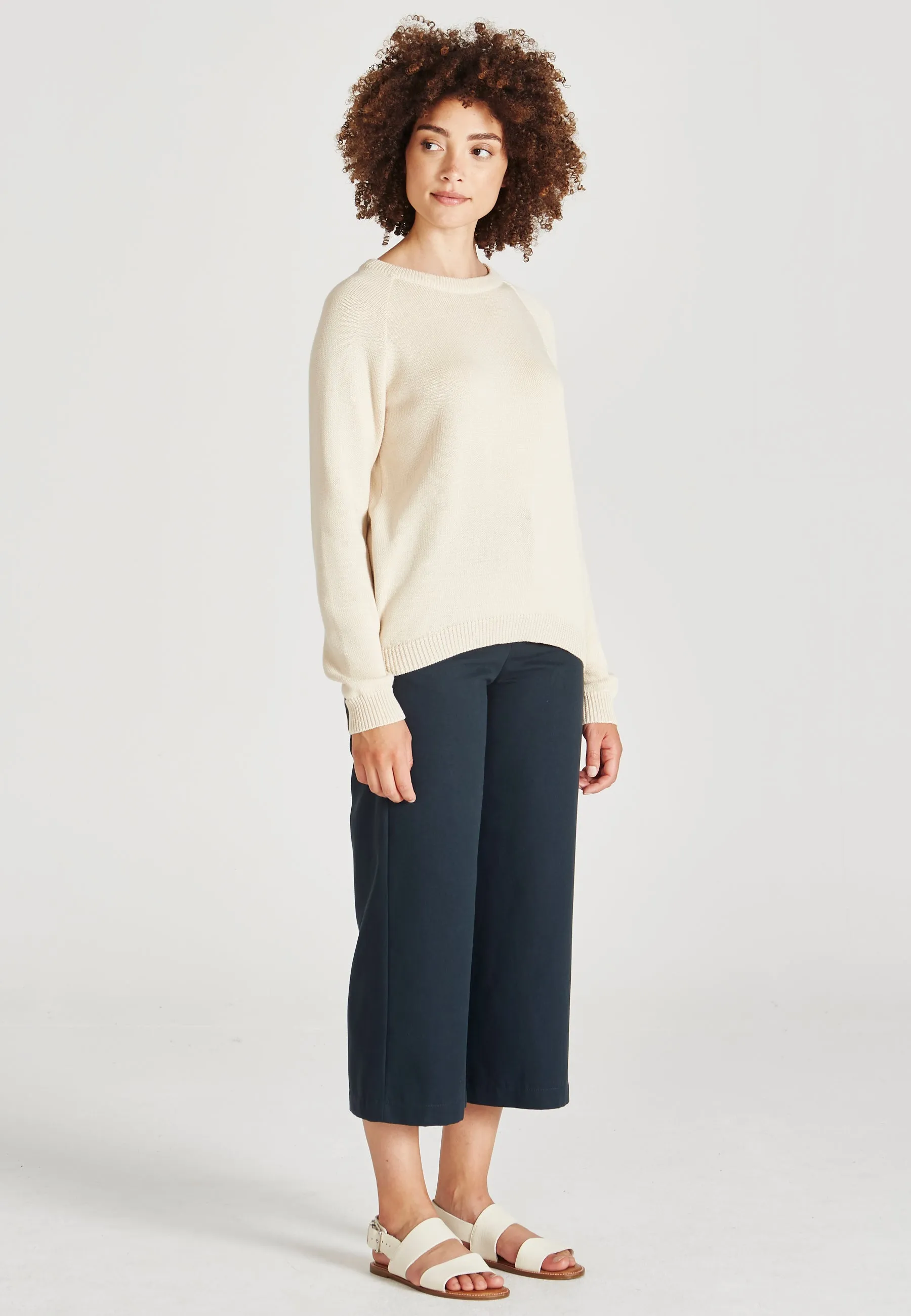 Organic Cotton Knit Sweater ERICA - Light Beige Givn Berlin