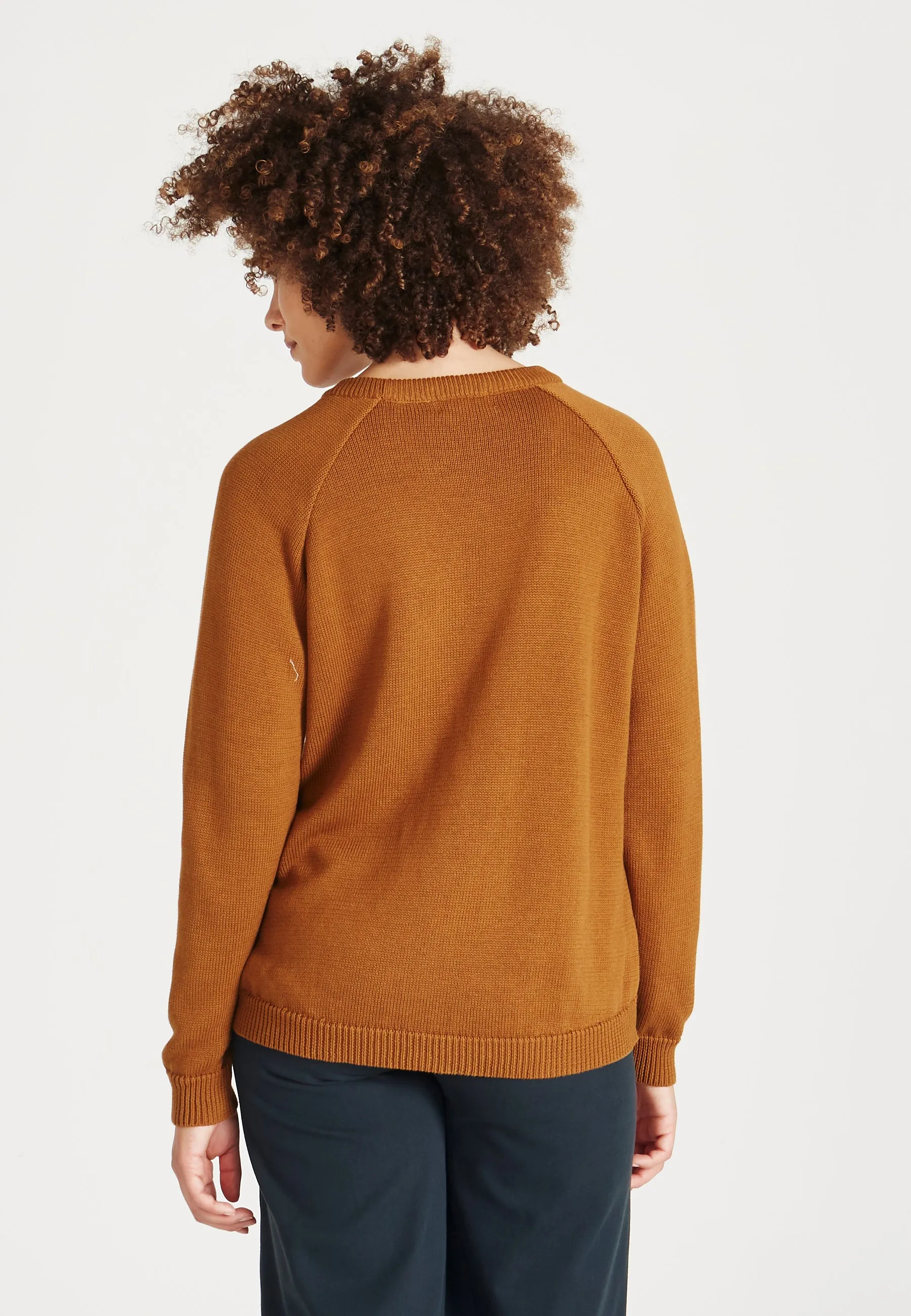 Organic Cotton Knit Sweater ERICA - Rubber Brown Givn Berlin