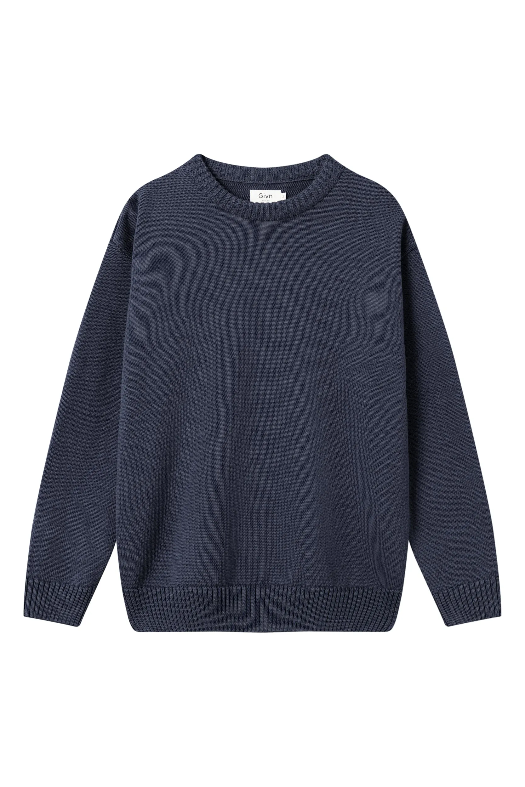 Organic Cotton Knit Sweater FELIX - Midnight Blue Givn Berlin