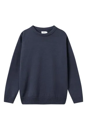 Organic Cotton Knit Sweater FELIX - Midnight Blue Givn Berlin