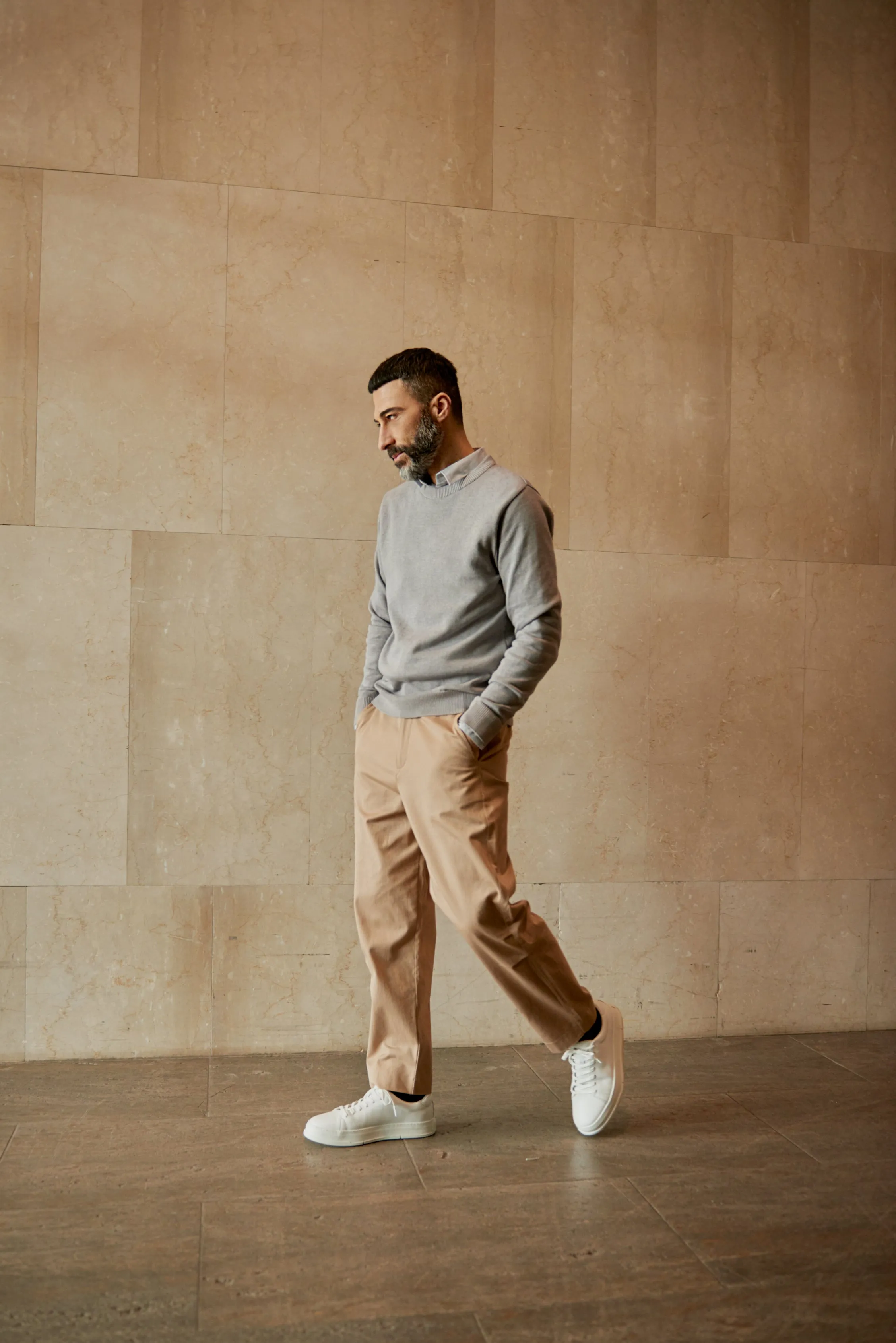 Organic Cotton Knit Sweater FIETE - Light Grey Givn Berlin