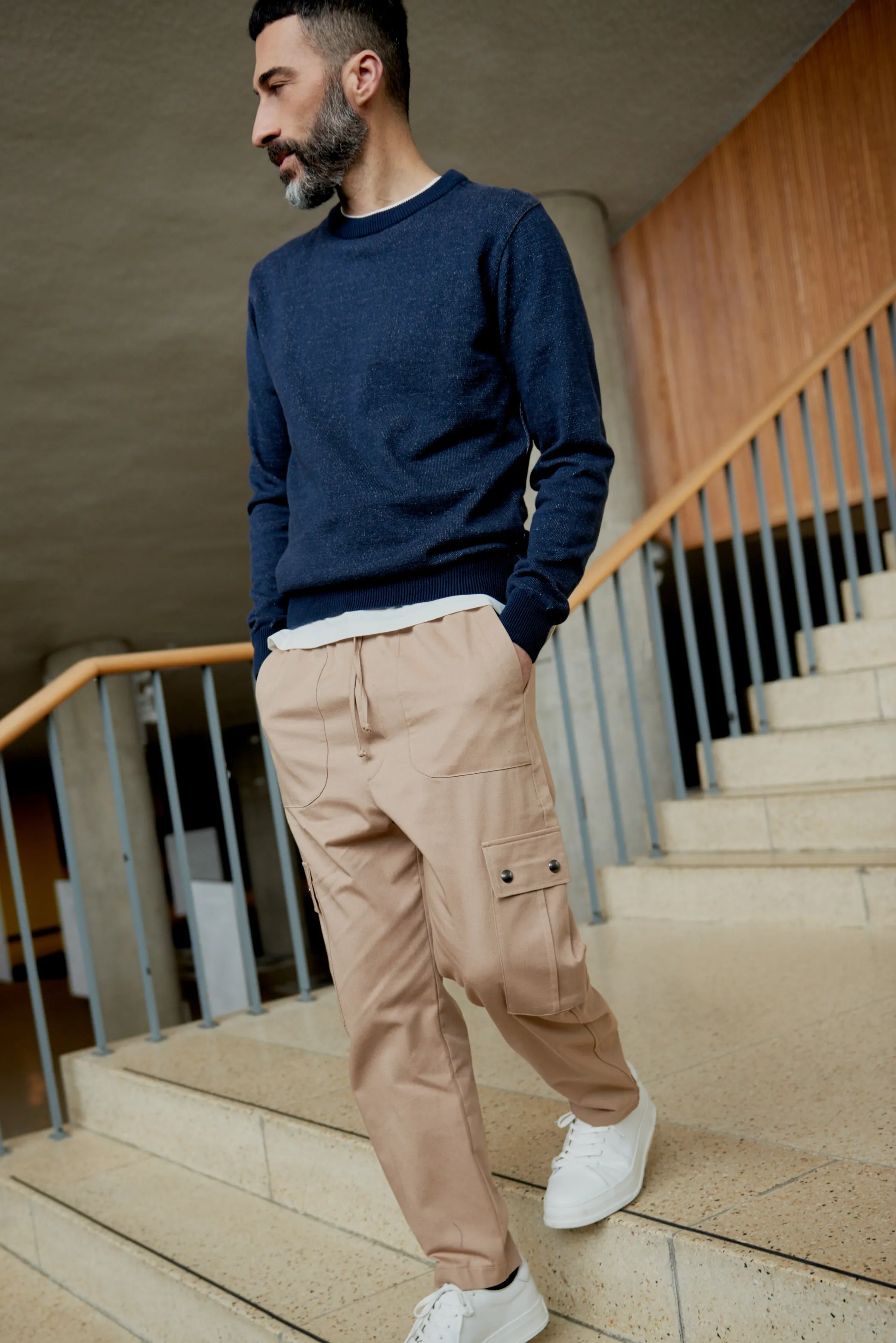 Organic Cotton Knit Sweater FIETE - Midnight Blue Givn Berlin