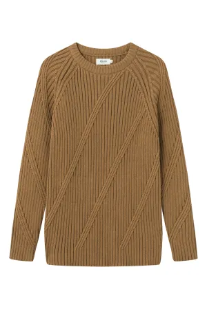 Organic Cotton Knit Sweater JULIAN - caramel Brown Givn Berlin