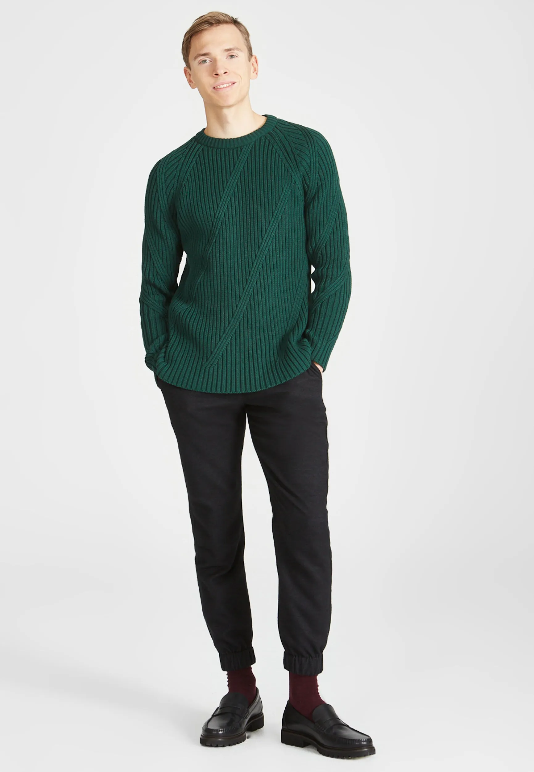 Organic Cotton Knit Sweater JULIAN - Cedar Green Givn Berlin