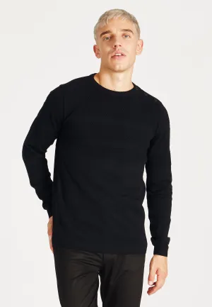 Organic Cotton Knit Sweater LEANDER - Black Givn Berlin
