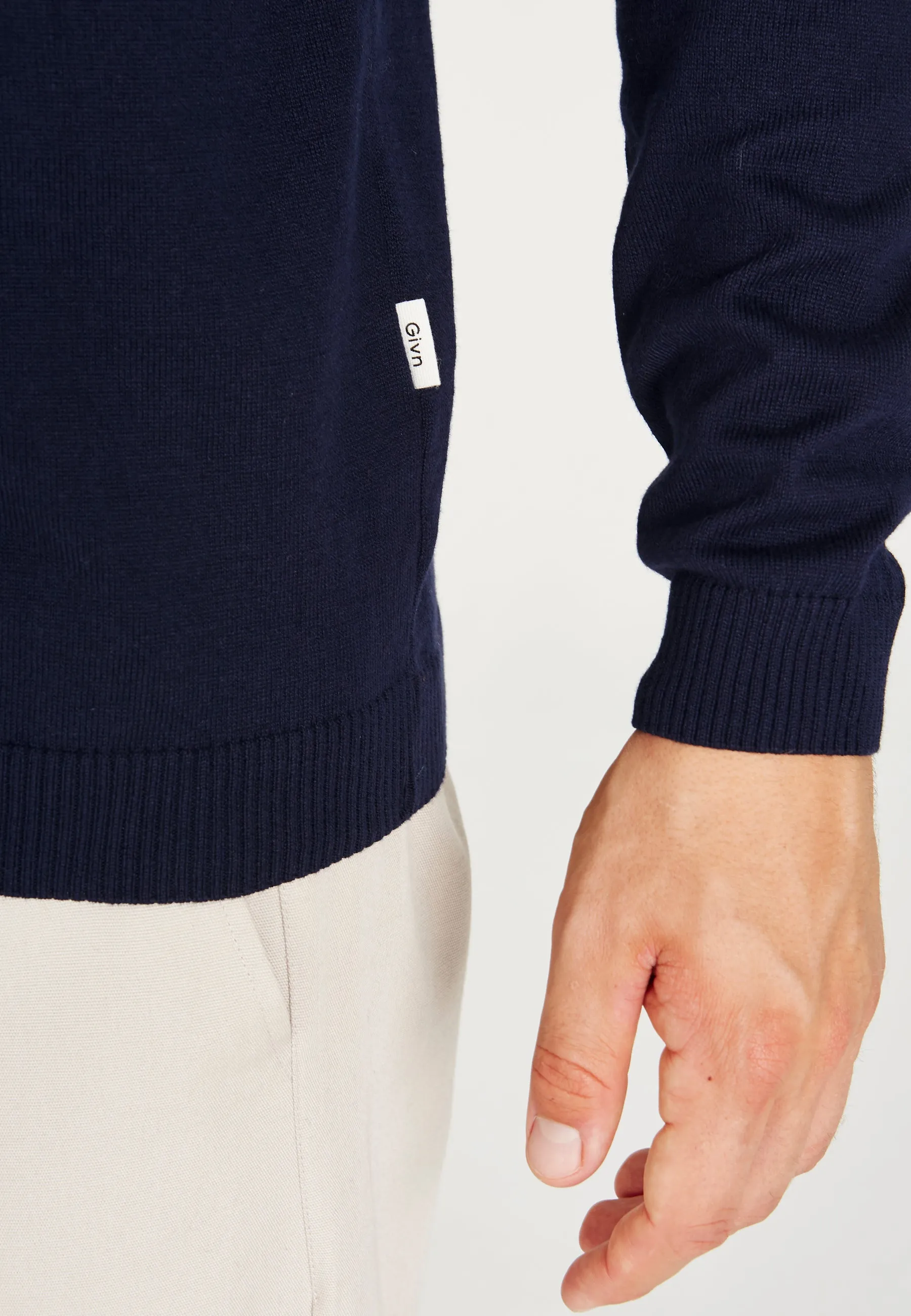 Organic Cotton Knit Sweater LEANDER - Blue Givn Berlin