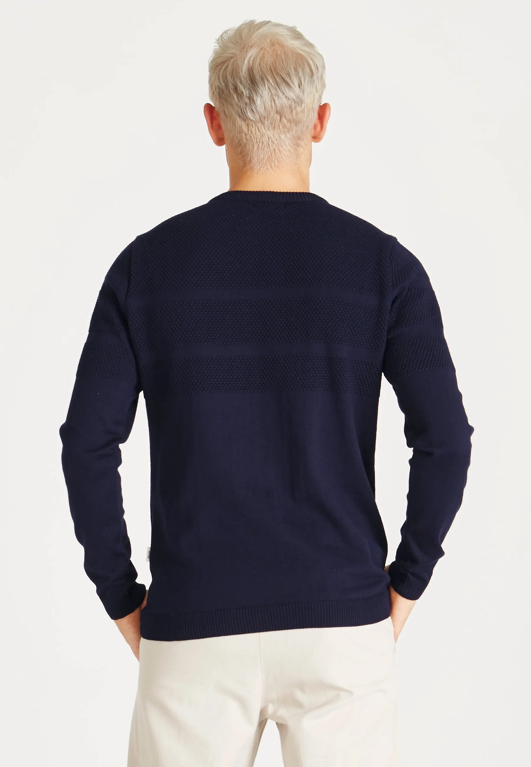 Organic Cotton Knit Sweater LEANDER - Blue Givn Berlin
