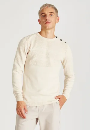 Organic Cotton Knit Sweater LEANDER - Light Beige Givn Berlin
