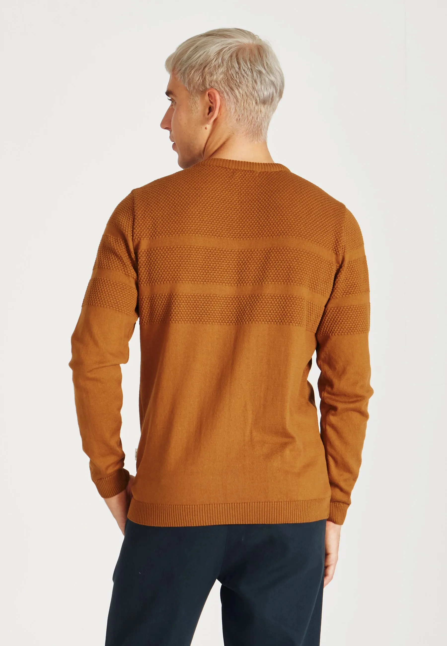 Organic Cotton Knit Sweater LEANDER - Rubber Brown Givn Berlin