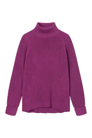 Organic Cotton Knit Sweater MALIKA - Dark Pink Givn Berlin