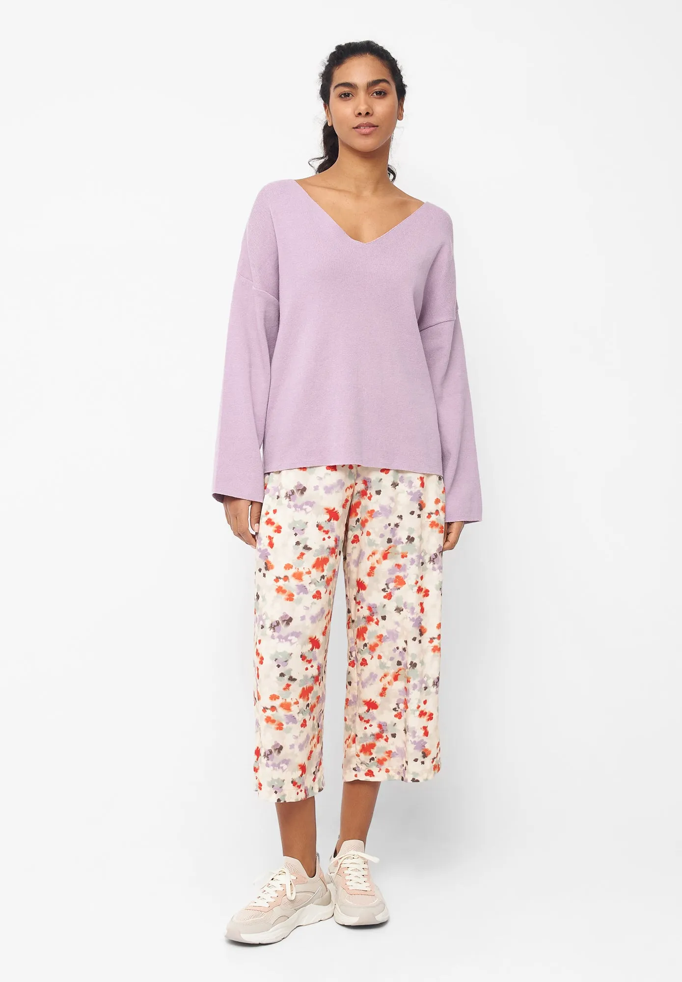Organic Cotton Knit Sweater PALOMA - Misty Lavender Givn Berlin