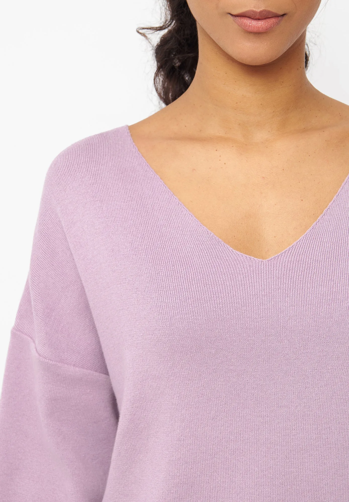Organic Cotton Knit Sweater PALOMA - Misty Lavender Givn Berlin