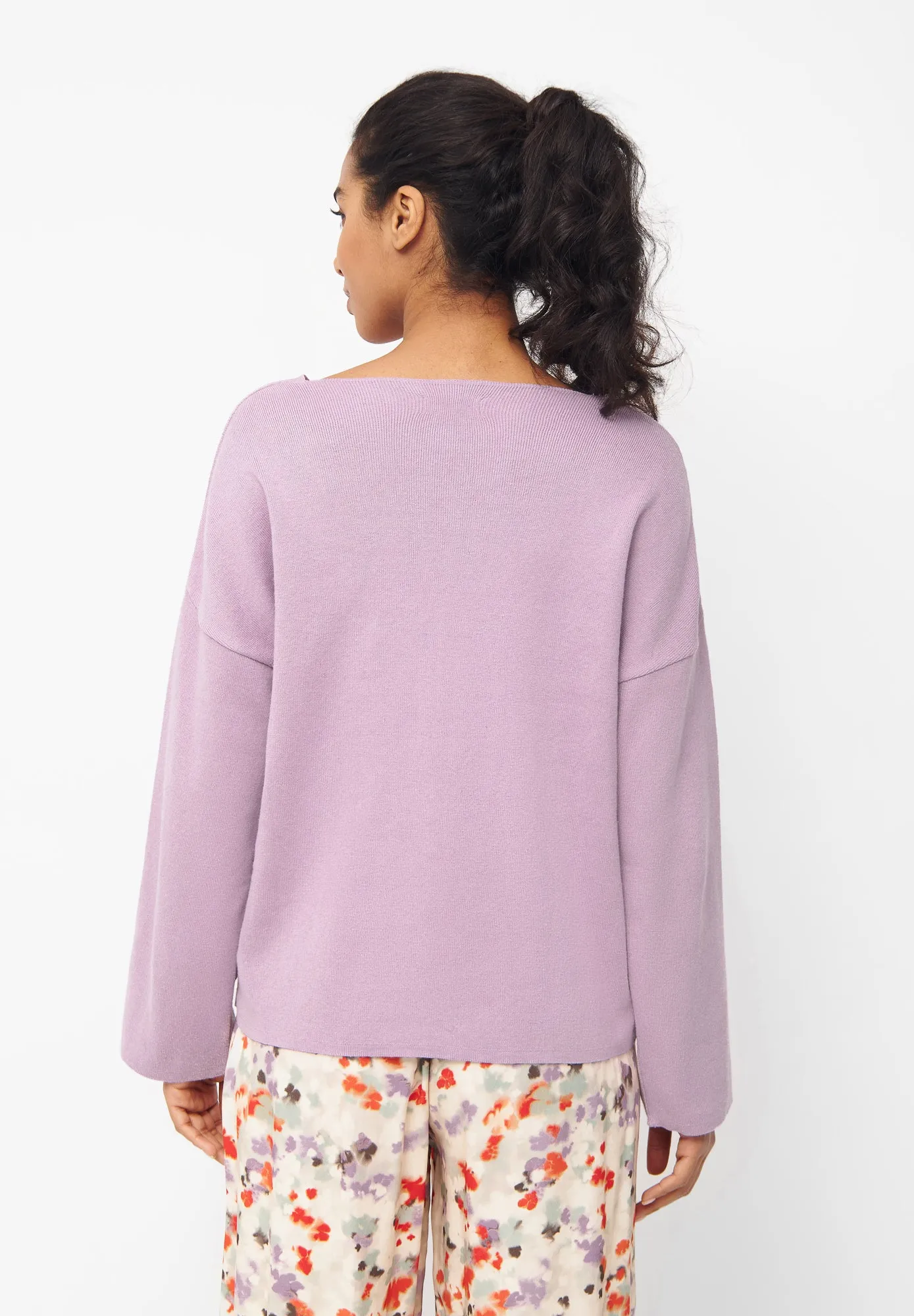 Organic Cotton Knit Sweater PALOMA - Misty Lavender Givn Berlin