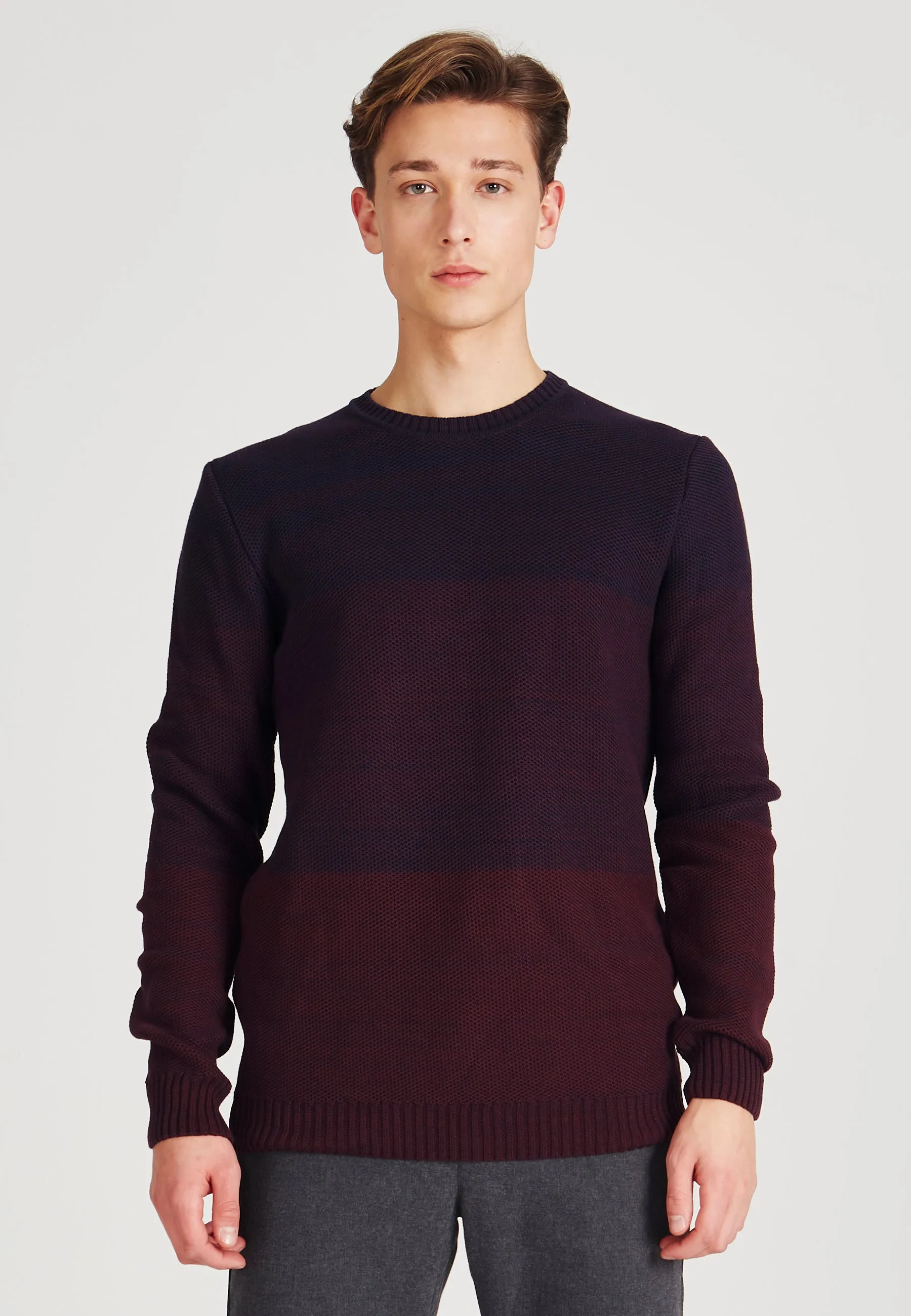 Organic Cotton Knitted Sweater STEFAN - Bordeaux Givn Berlin