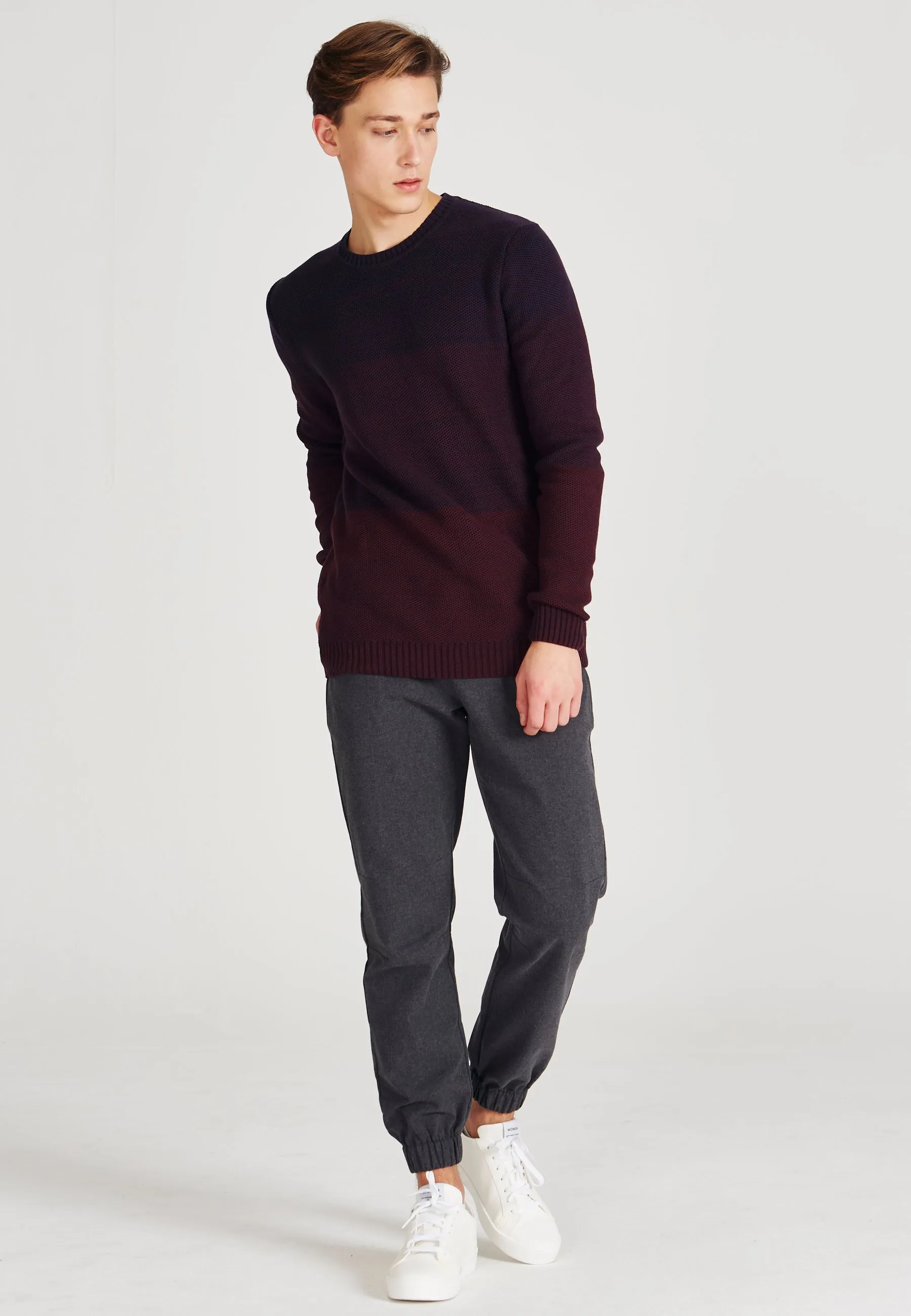 Organic Cotton Knitted Sweater STEFAN - Bordeaux Givn Berlin