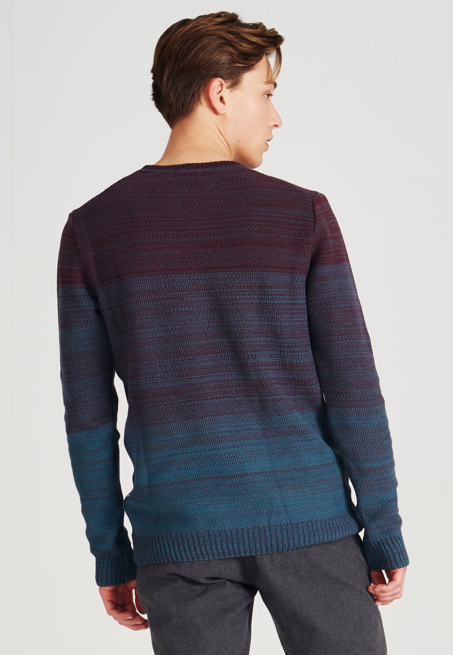 Organic Cotton Knitted Sweater STEFAN - Teal Blue Givn Berlin