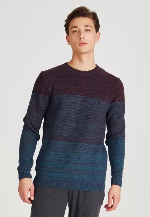Organic Cotton Knitted Sweater STEFAN - Teal Blue Givn Berlin