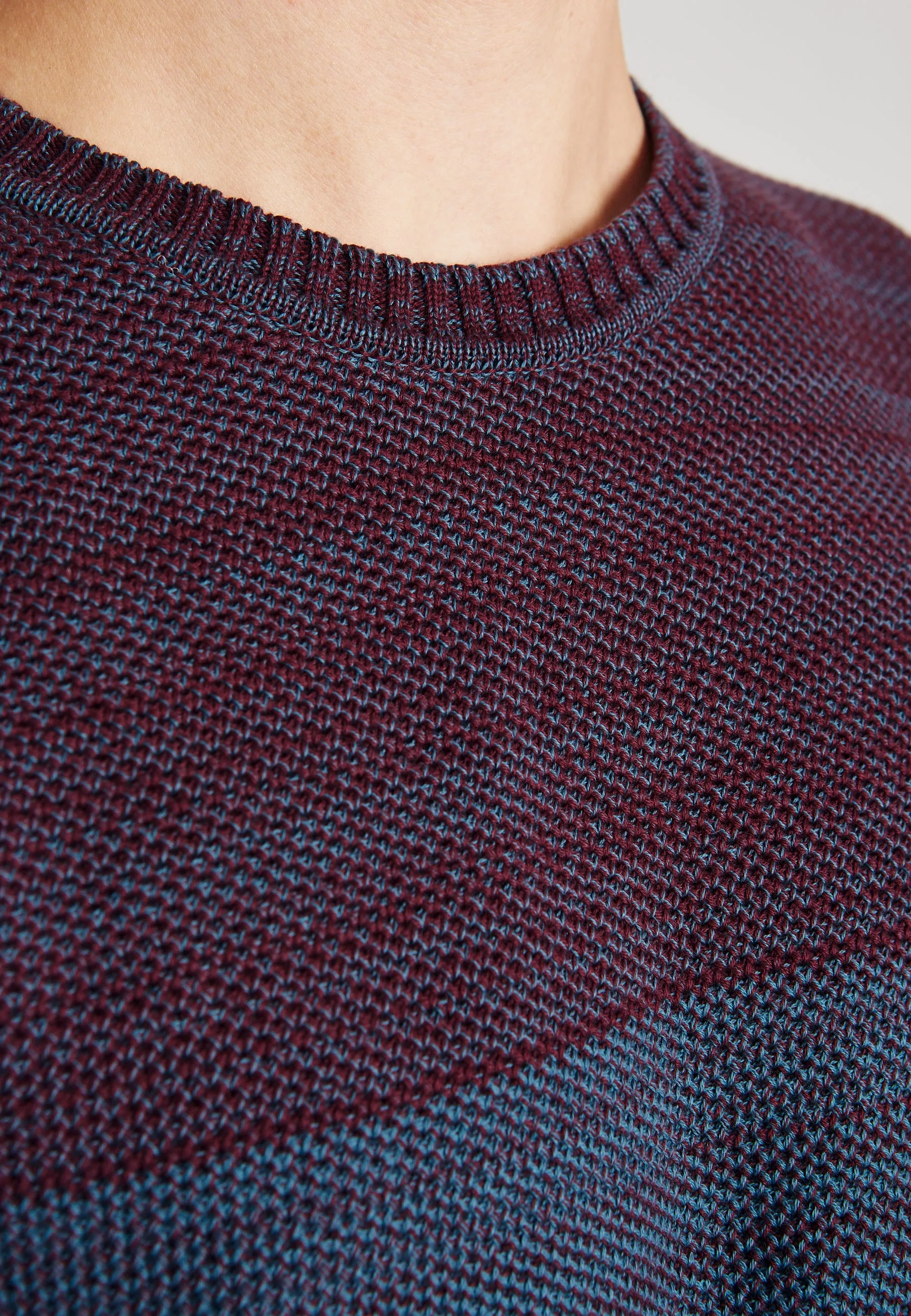 Organic Cotton Knitted Sweater STEFAN - Teal Blue Givn Berlin