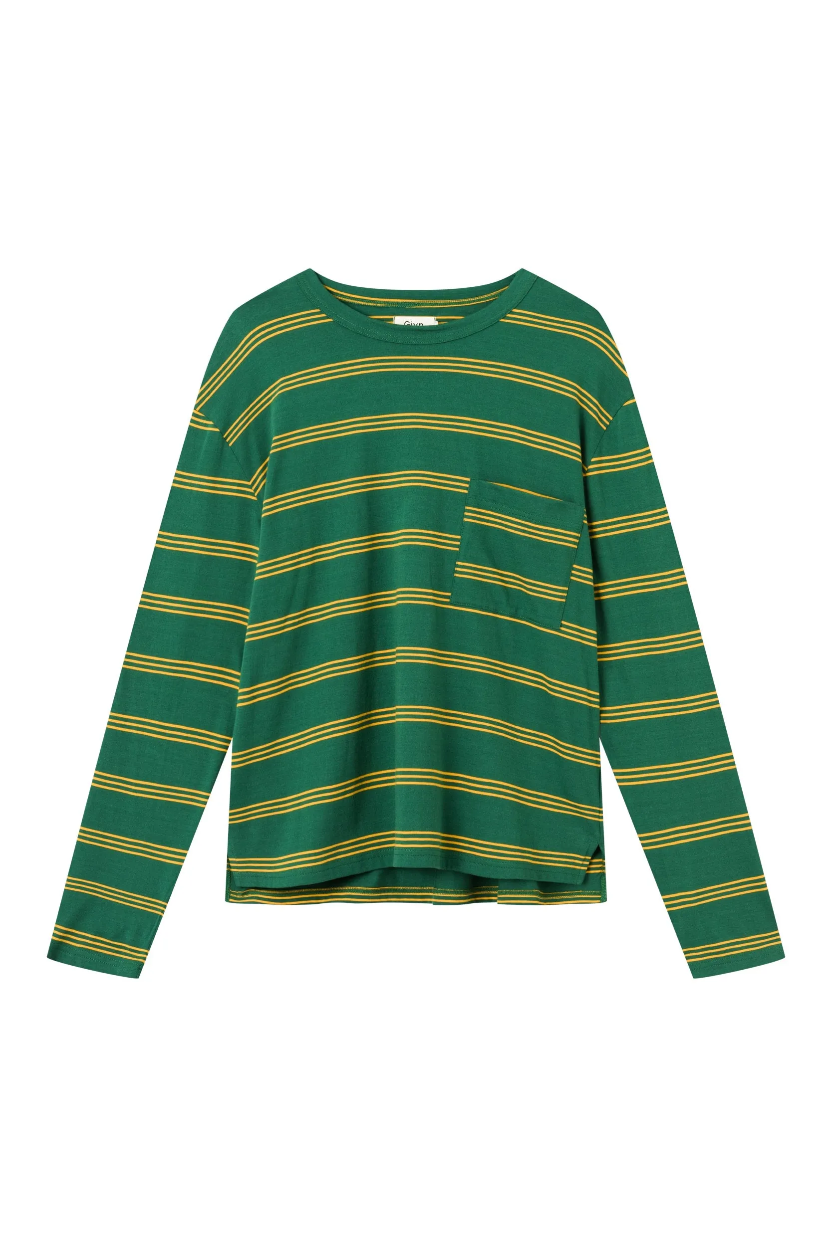Organic Cotton Long Sleeve PITT - Forest Green / Mango Orange (Stripes) Givn Berlin