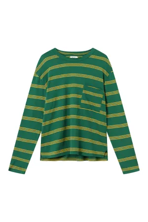 Organic Cotton Long Sleeve PITT - Forest Green / Mango Orange (Stripes) Givn Berlin