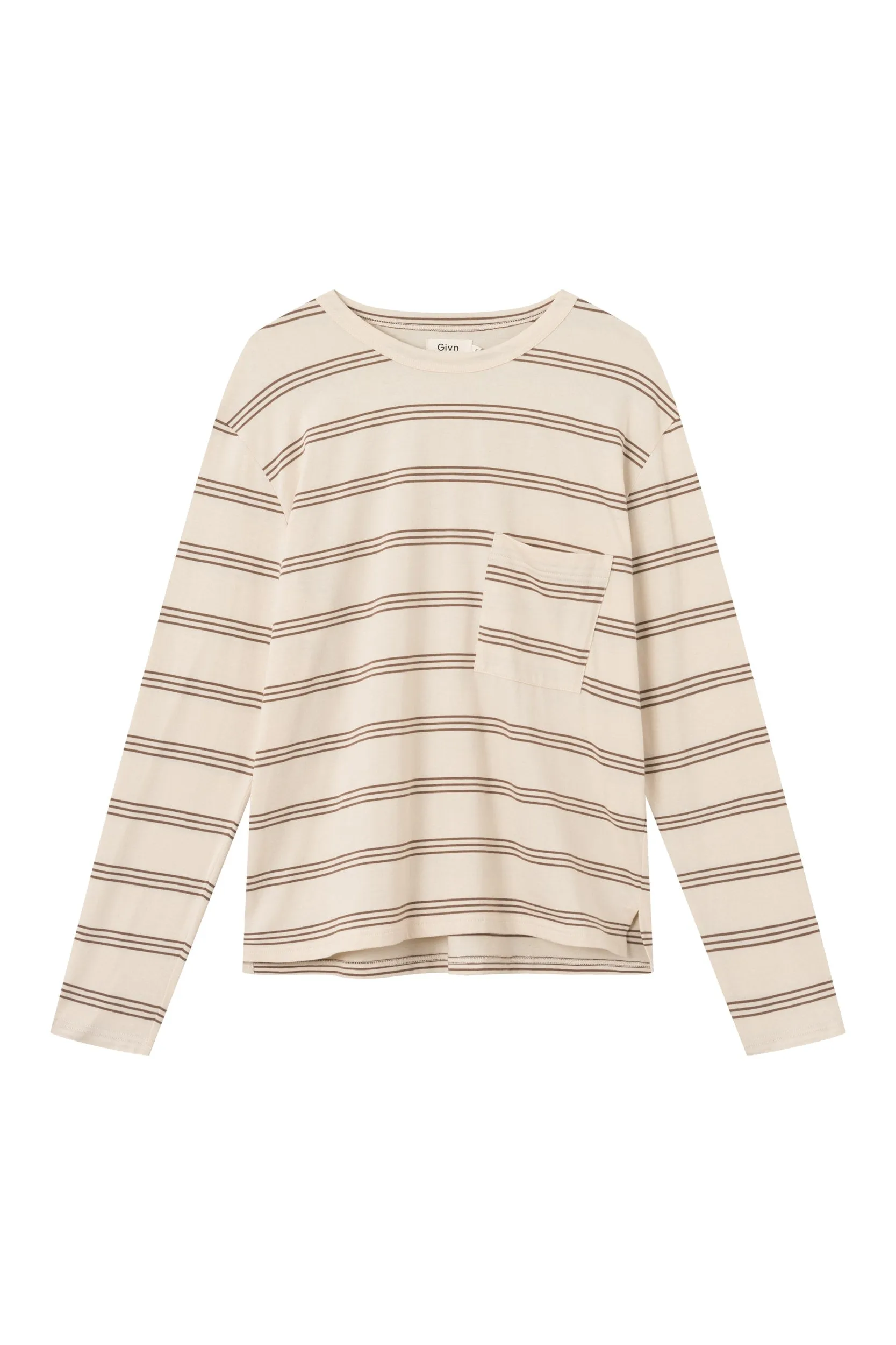 Organic Cotton Long Sleeve PITT - Off White / Muddy Brown (Stripes) Givn Berlin