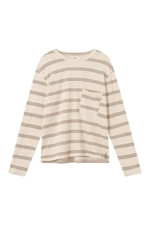 Organic Cotton Long Sleeve PITT - Off White / Muddy Brown (Stripes) Givn Berlin