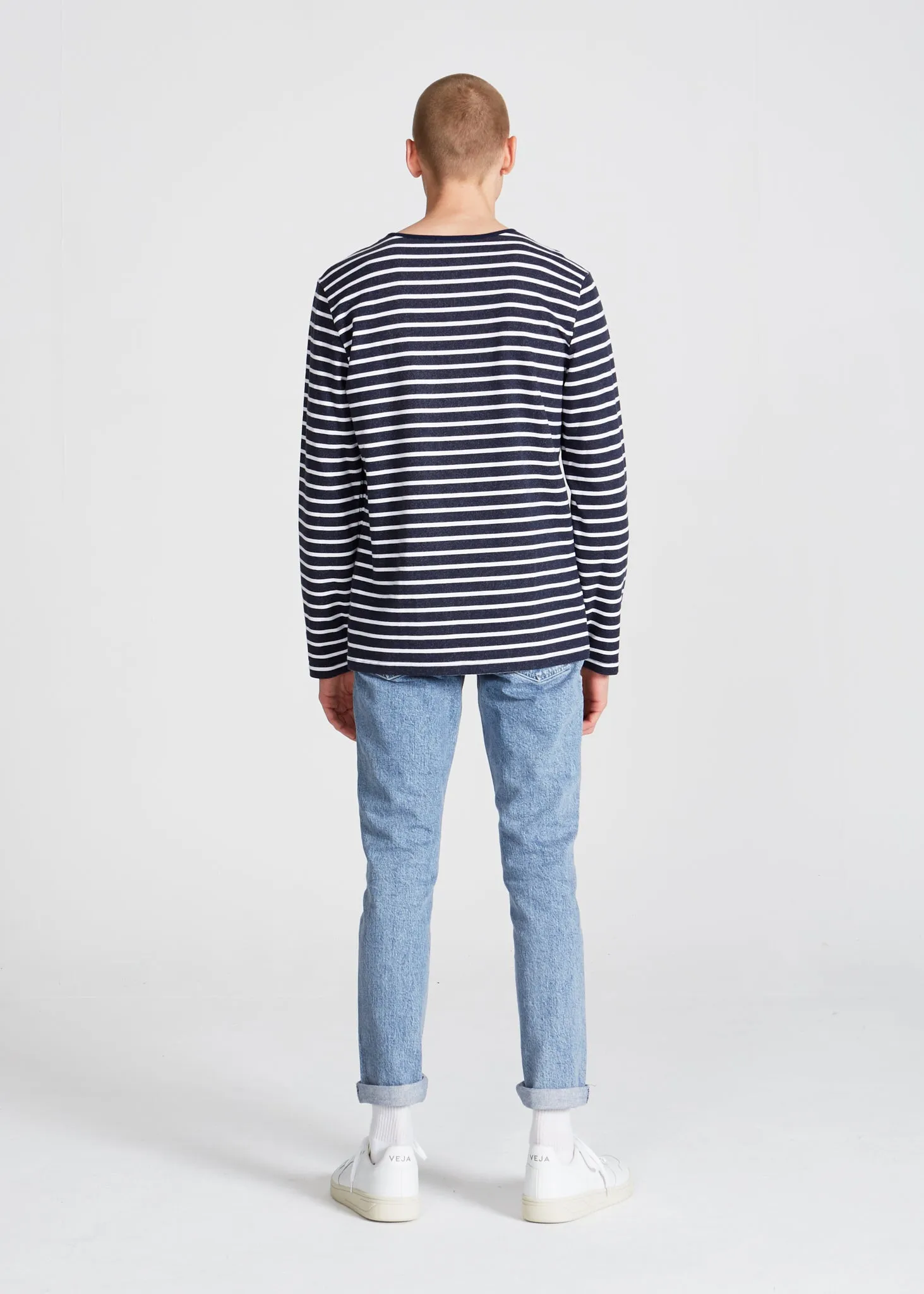 Organic Cotton Longsleeve CHARLES - Blue / White (Stripes) Givn Berlin