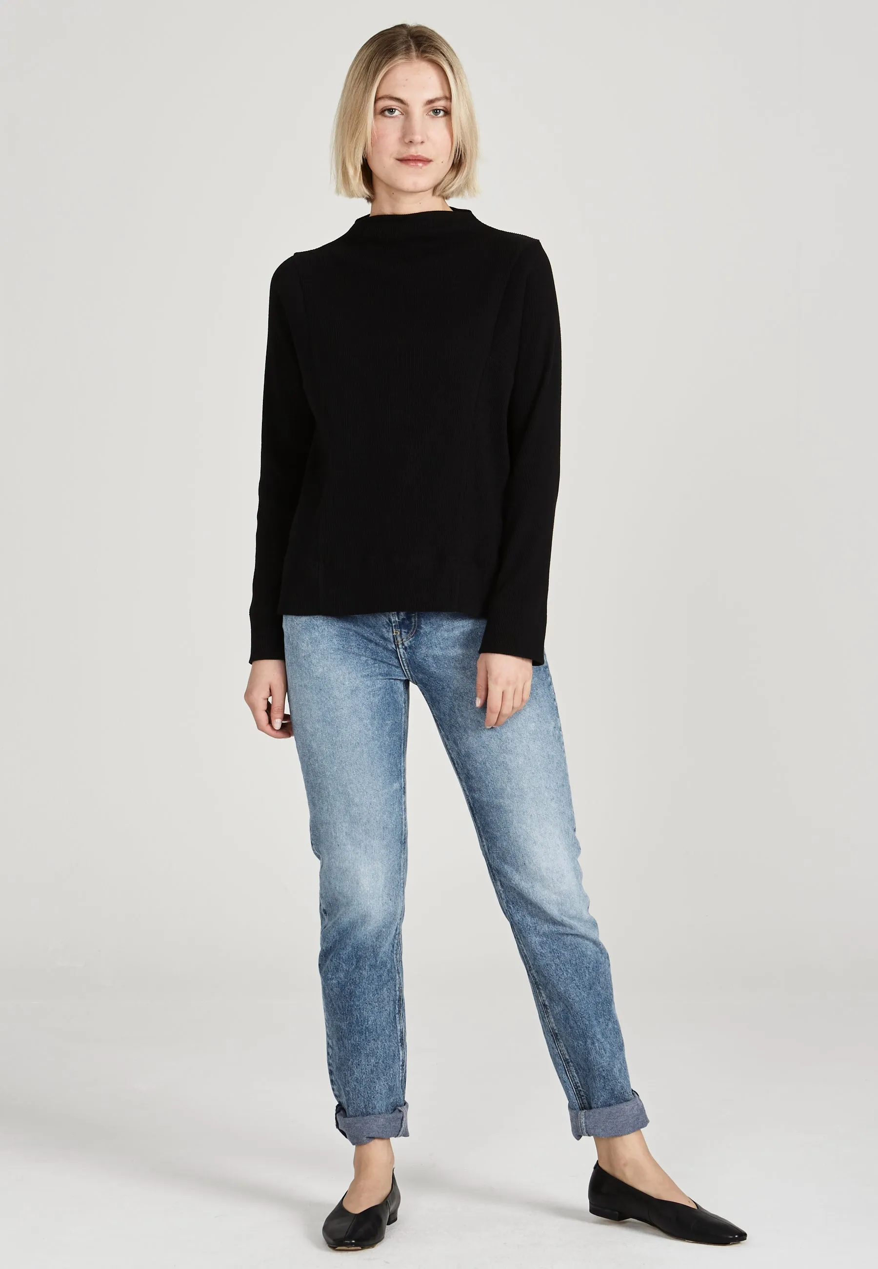Organic Cotton Longsleeve LUISA - Black Givn Berlin
