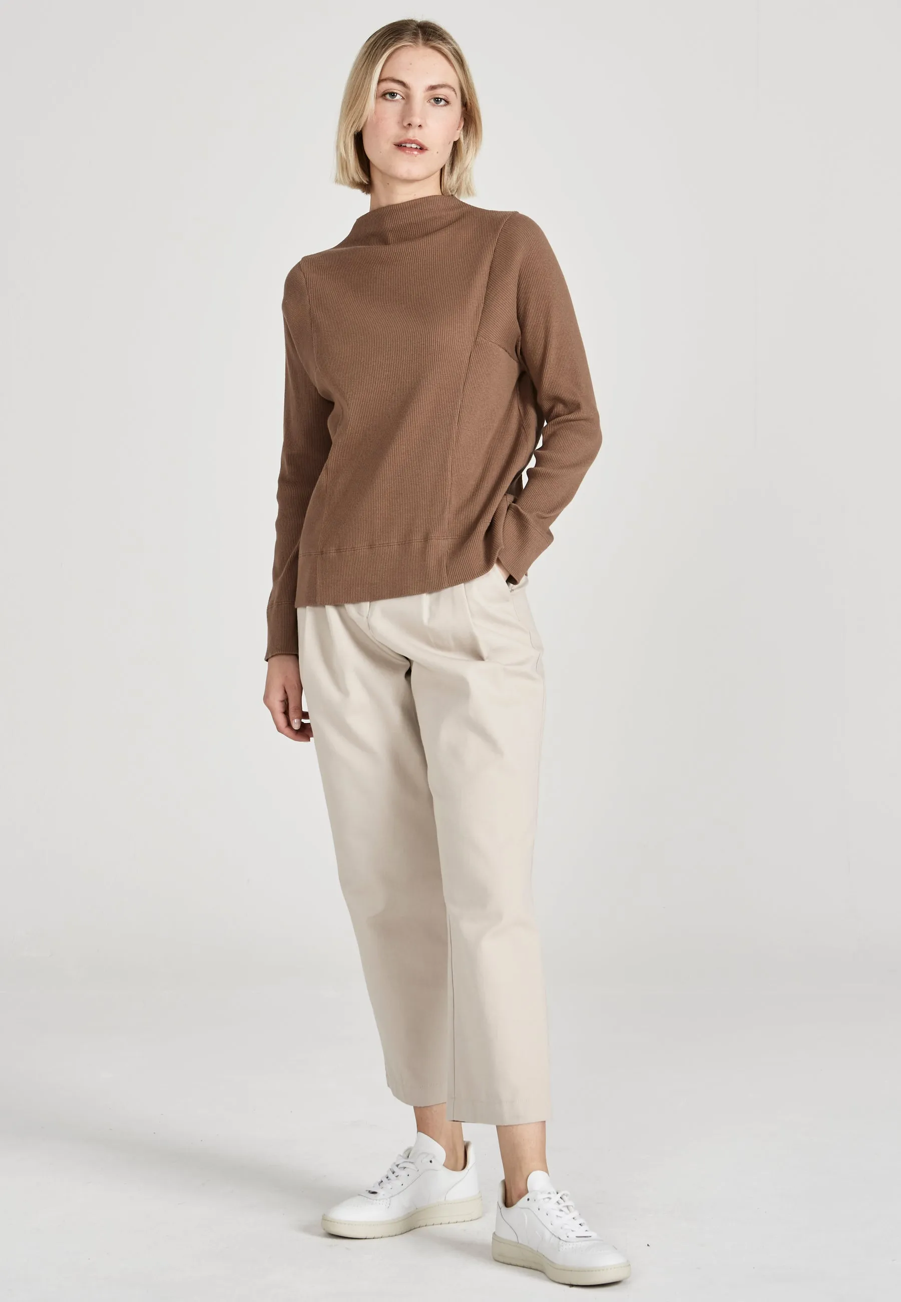 Organic Cotton Longsleeve LUISA - Muddy Brown Givn Berlin