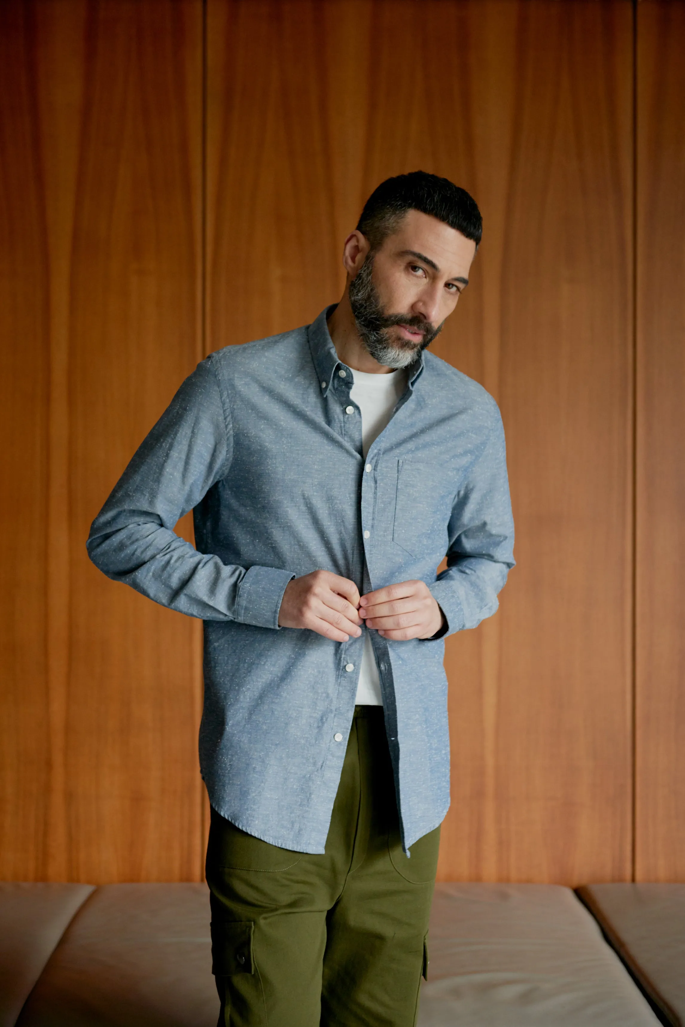 Organic Cotton Shirt RAMIN - Blue / White (Melange) Givn Berlin