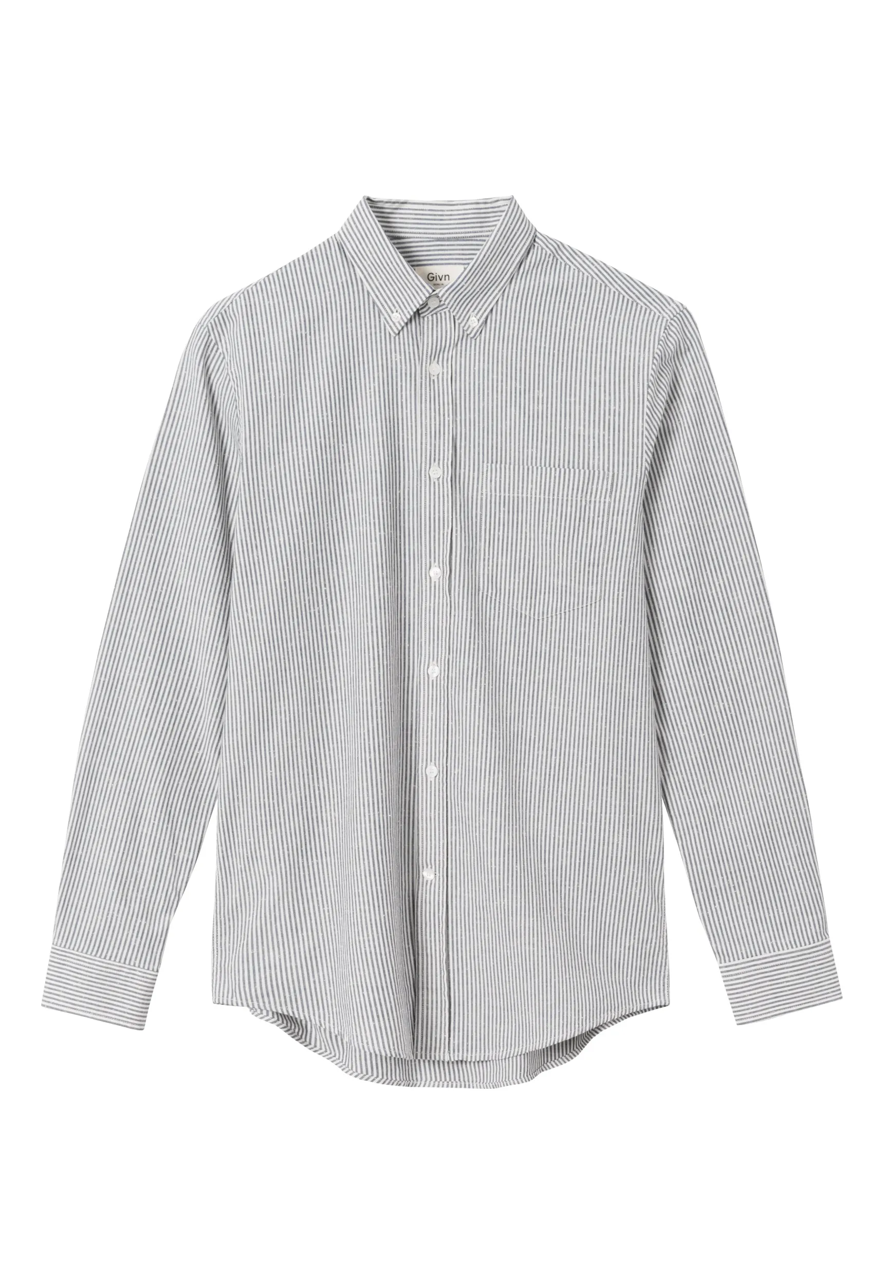 Organic Cotton Shirt RAMIN -Midnight Blue / White (Stripes) Givn Berlin