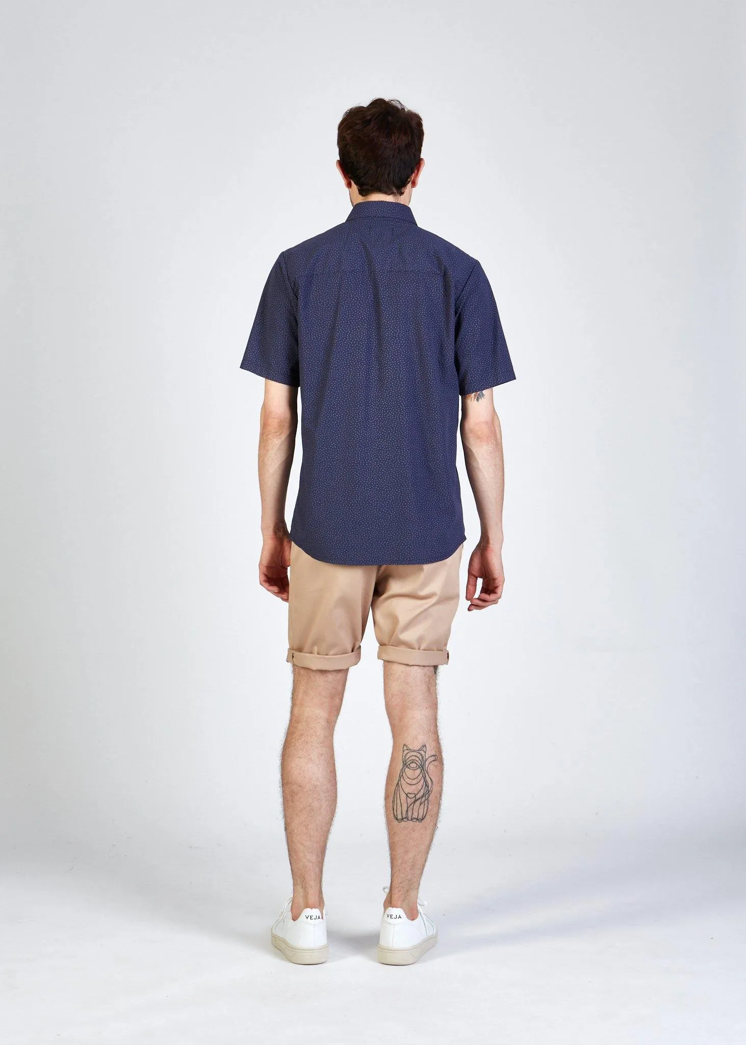 Organic Cotton Short Sleeve Shirt DYLAN - Blue (Elements) Givn Berlin
